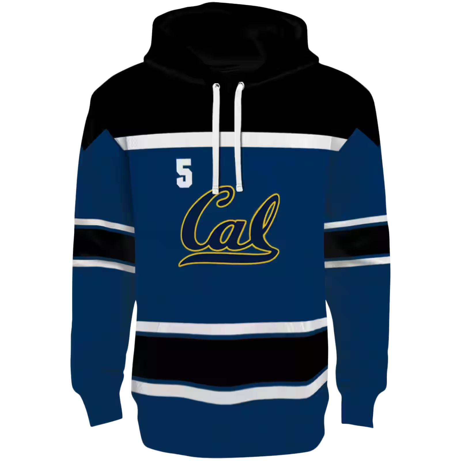 Custom California Golden Bears Striped Pattern Blue Hoodie