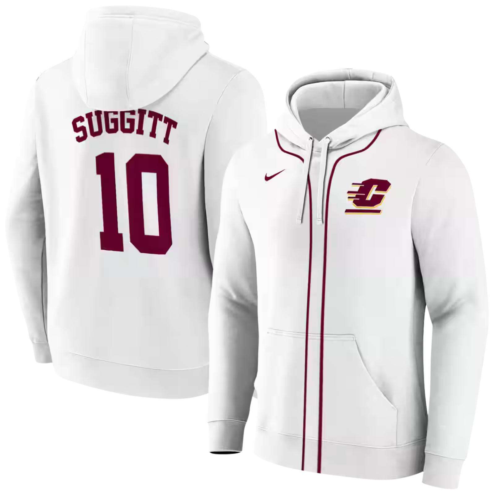 custom central michigan chippewas sporty stripe white hoodie fashion forward