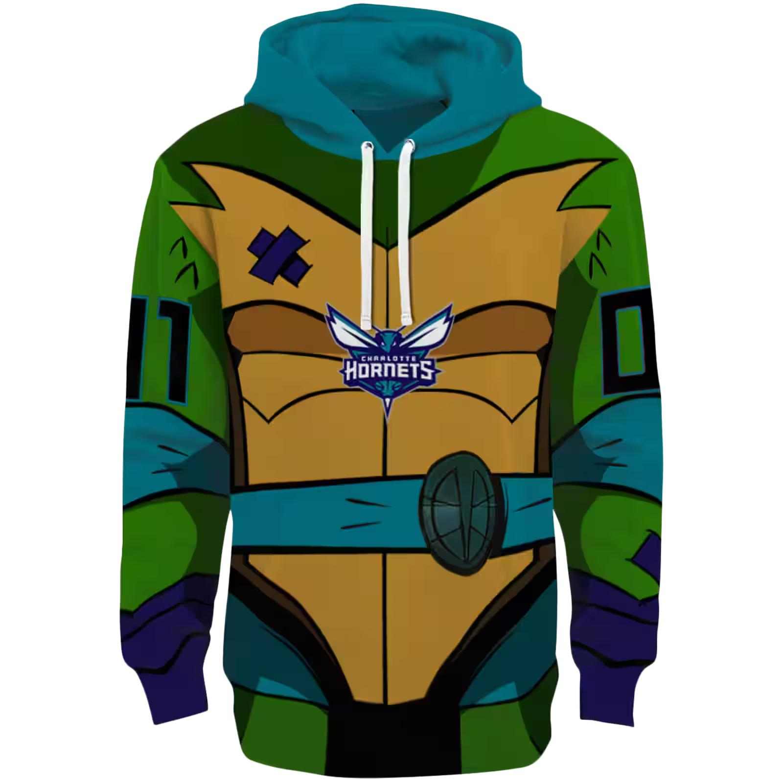 Custom Charlotte Hornets Superhero Armor Teal Green Hoodie