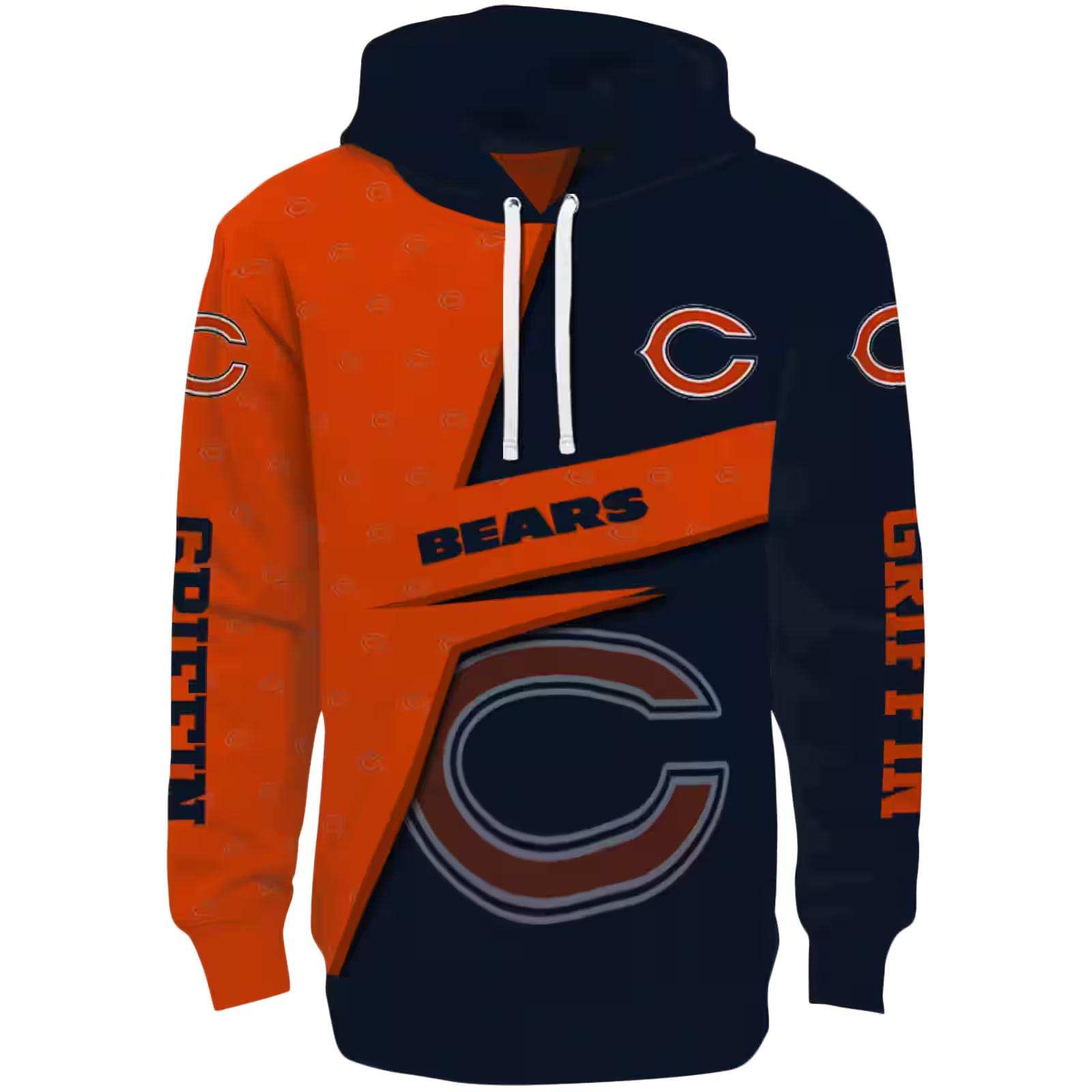 Custom Chicago Bears Abstract Shape Blue Hoodie