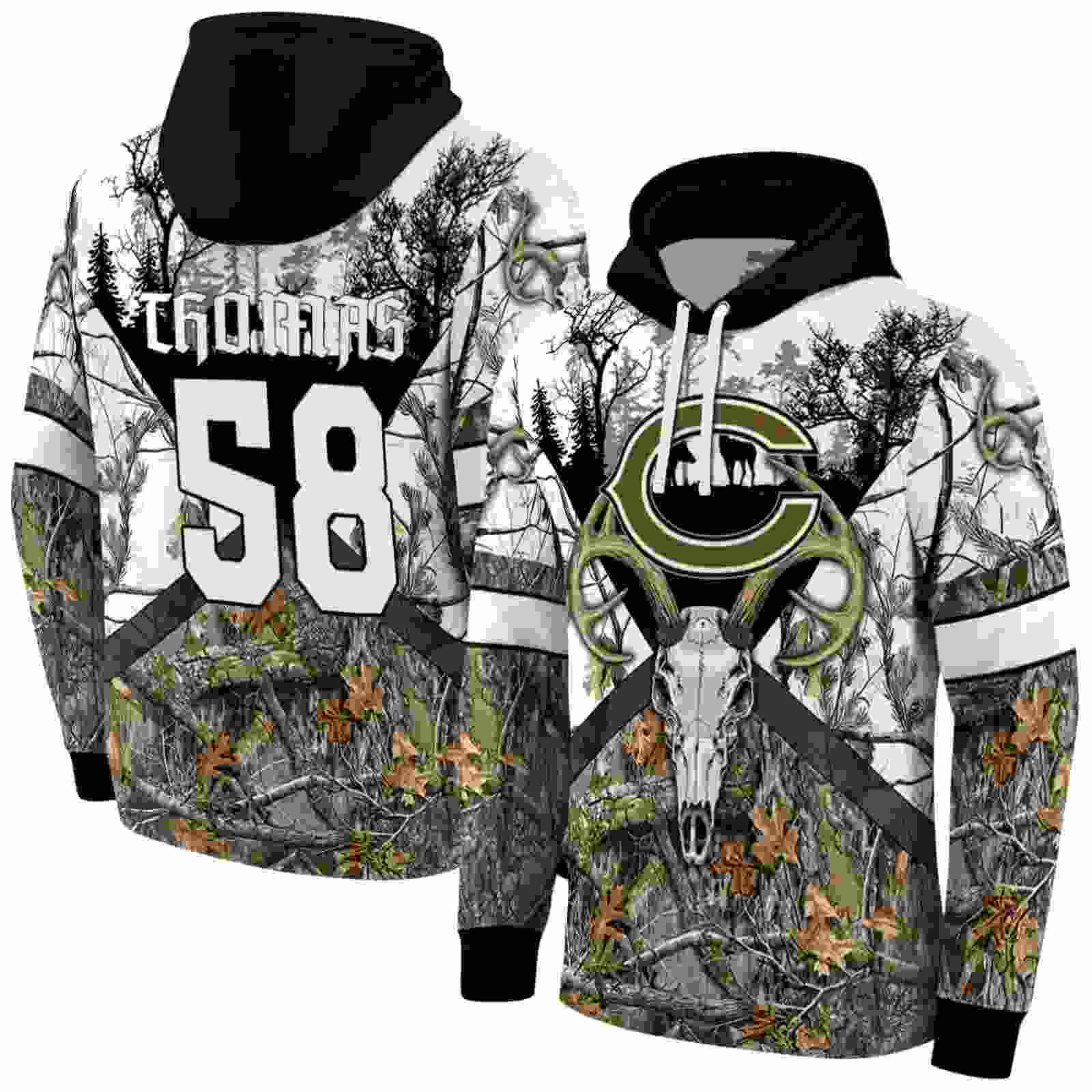 custom chicago bears forest silhouette hoodie fashion forward