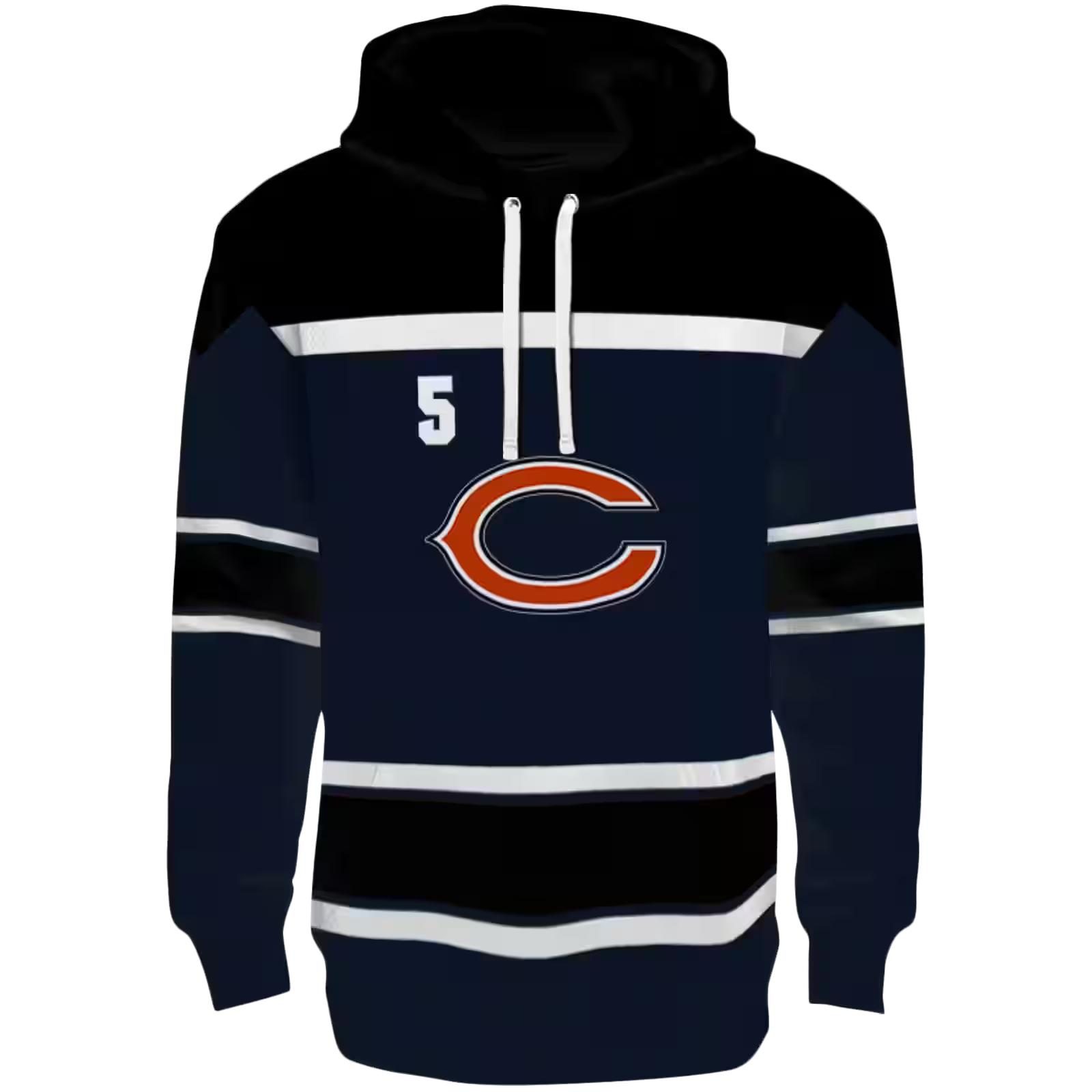 Custom Chicago Bears Striped Pattern Blue Hoodie