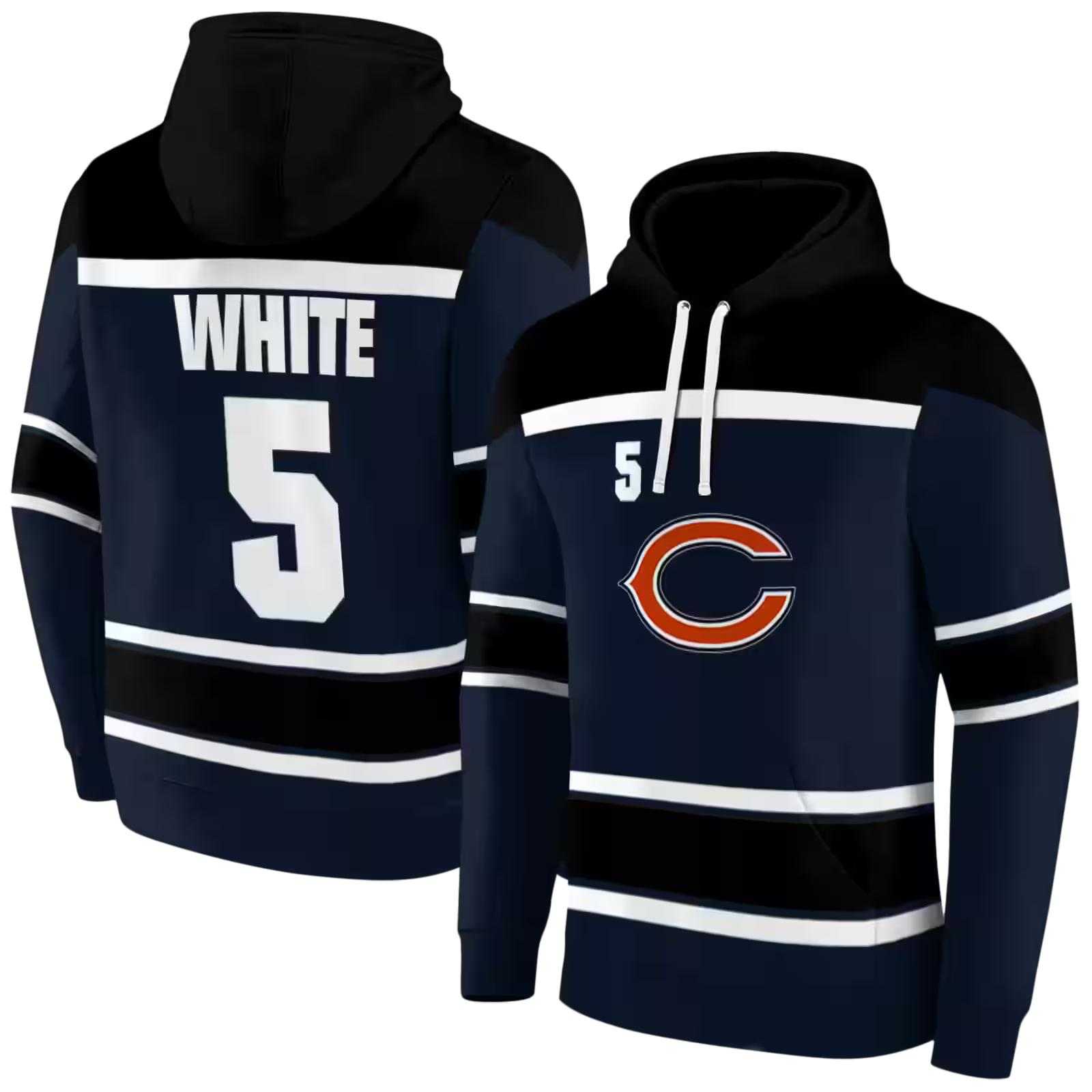 custom chicago bears striped pattern blue hoodie fashion forward