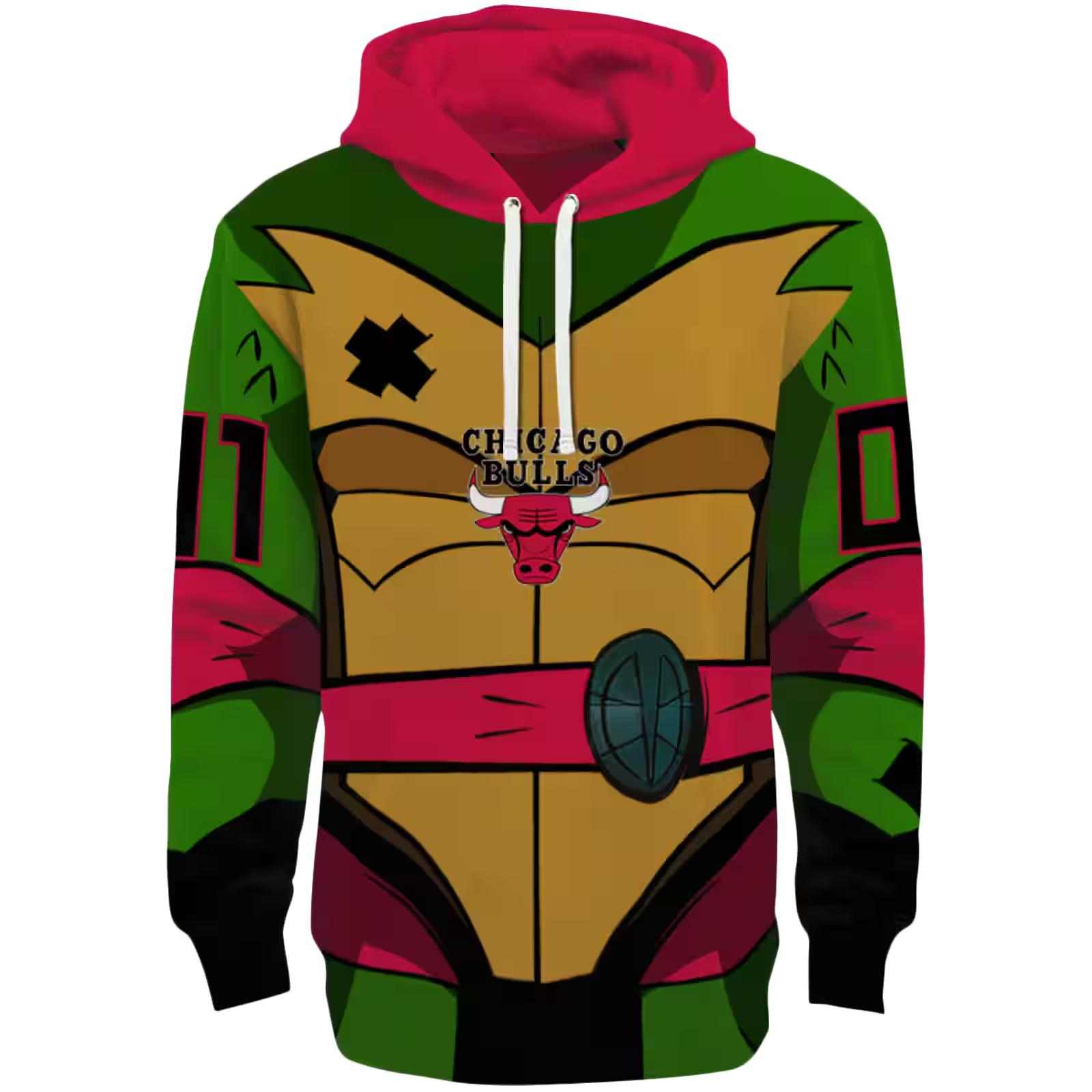 Custom Chicago Bulls Superhero Armor Red Green Hoodie