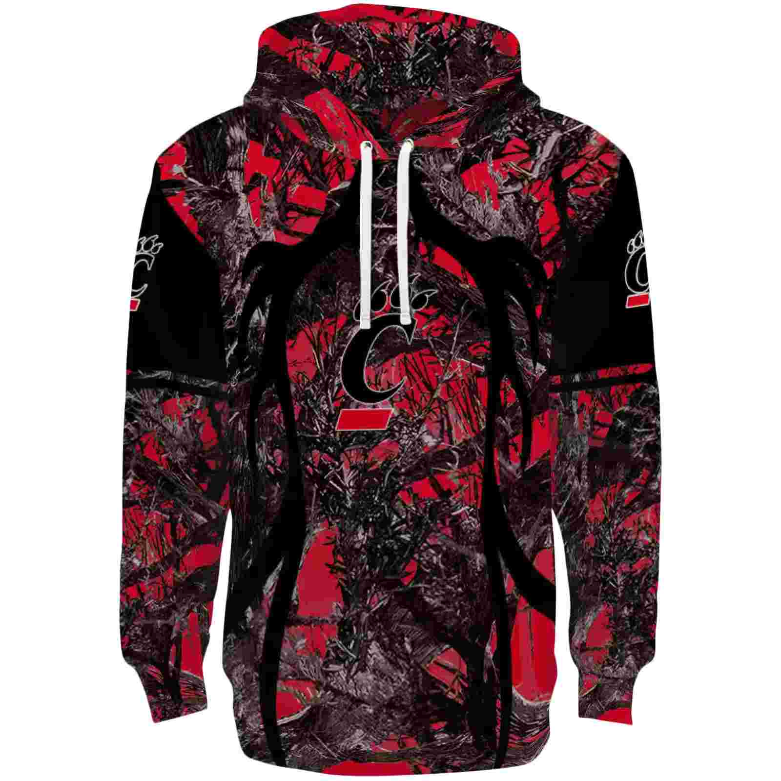 Custom Cincinnati Bearcats Hunting Theme Red Black Hoodie