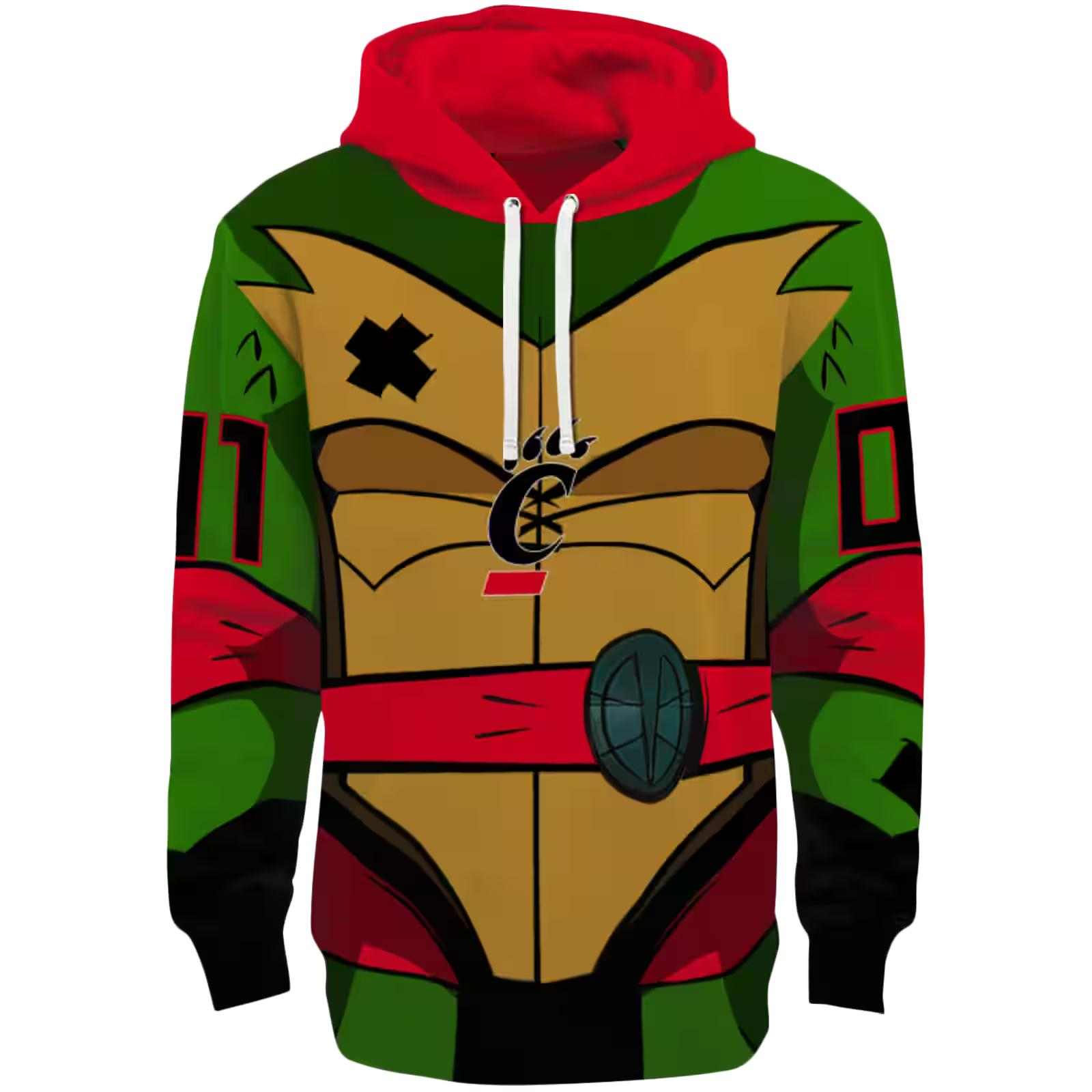 Custom Cincinnati Bearcats Superhero Armor Red Green Hoodie