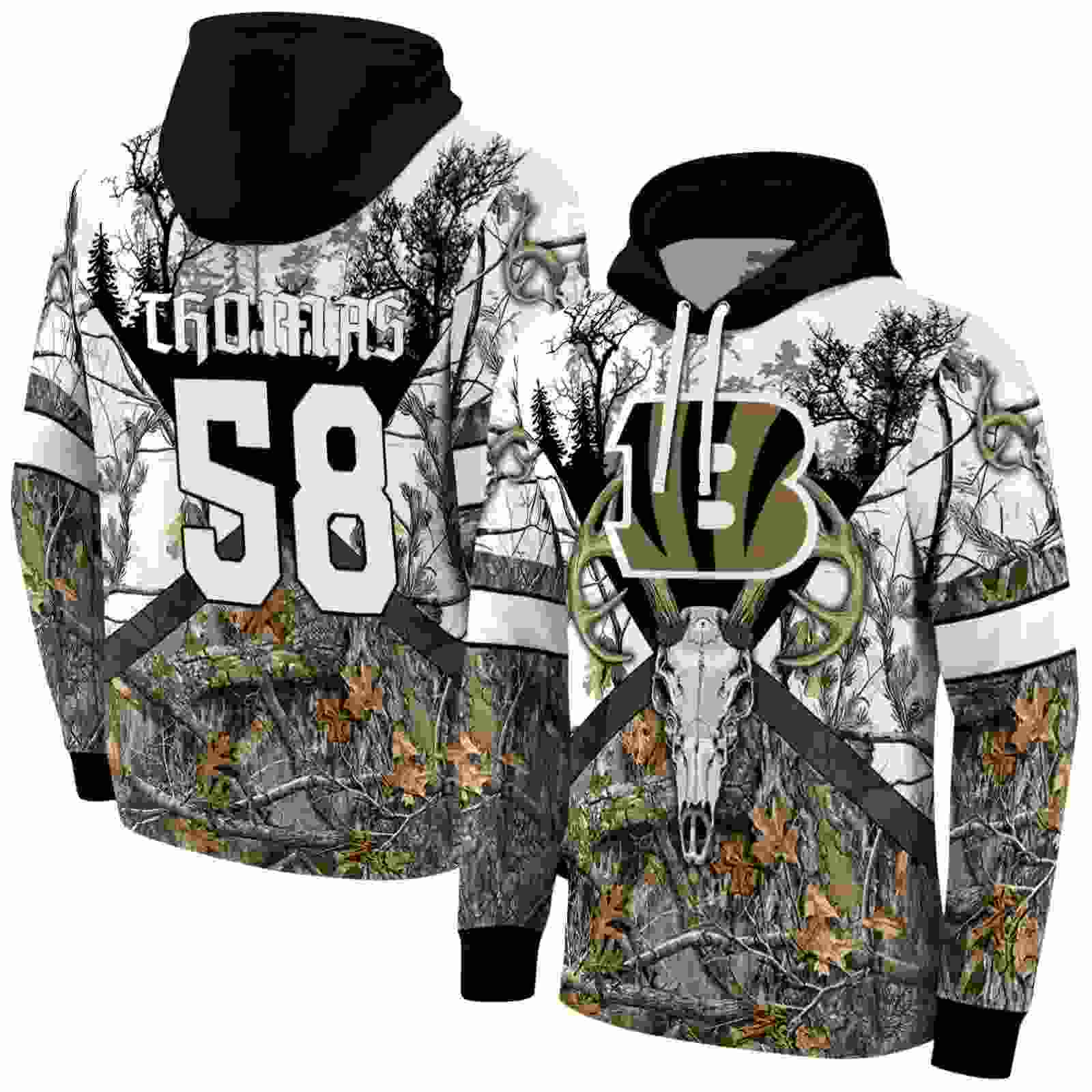 custom cincinnati bengals forest silhouette hoodie fashion forward