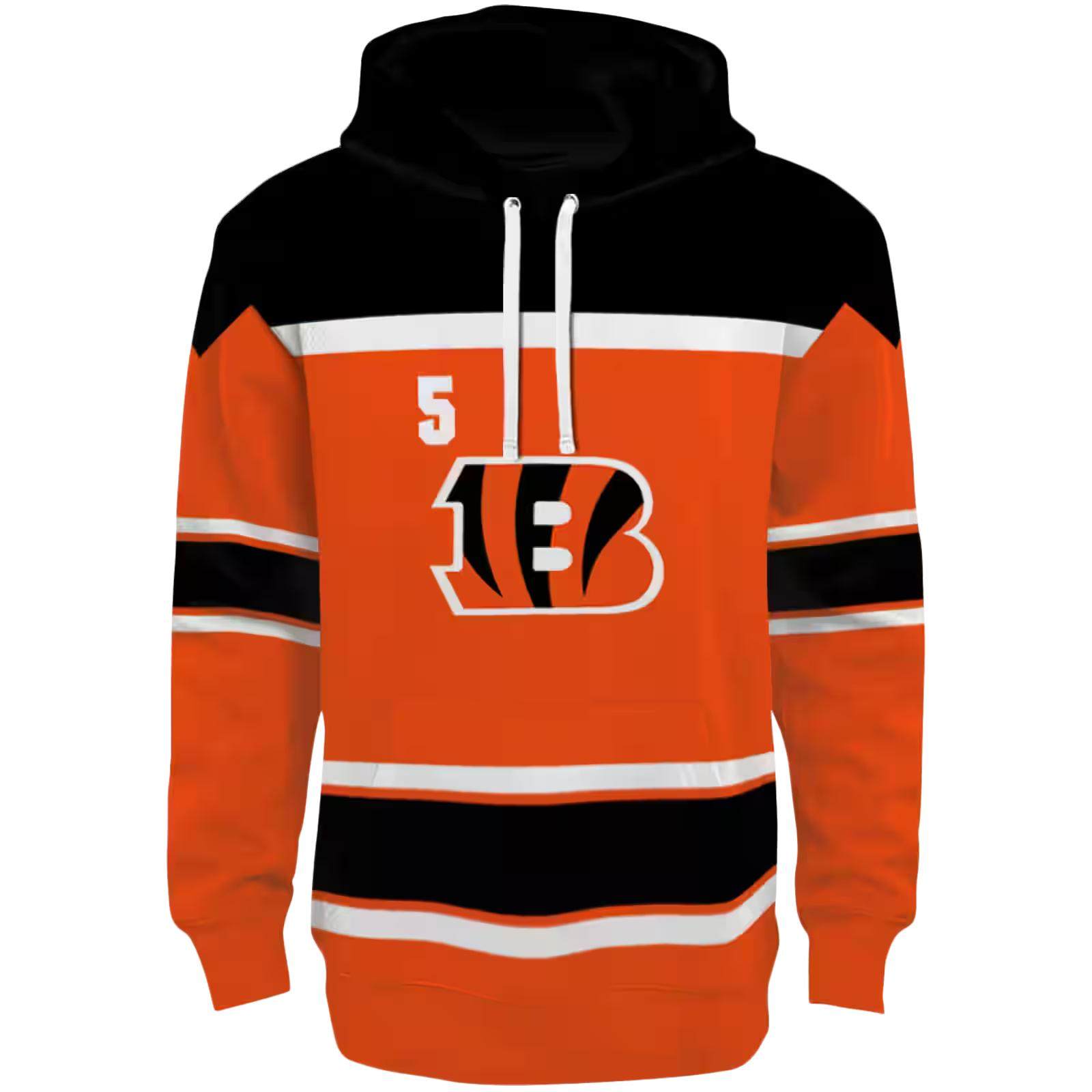 Custom Cincinnati Bengals Striped Pattern Orange Hoodie