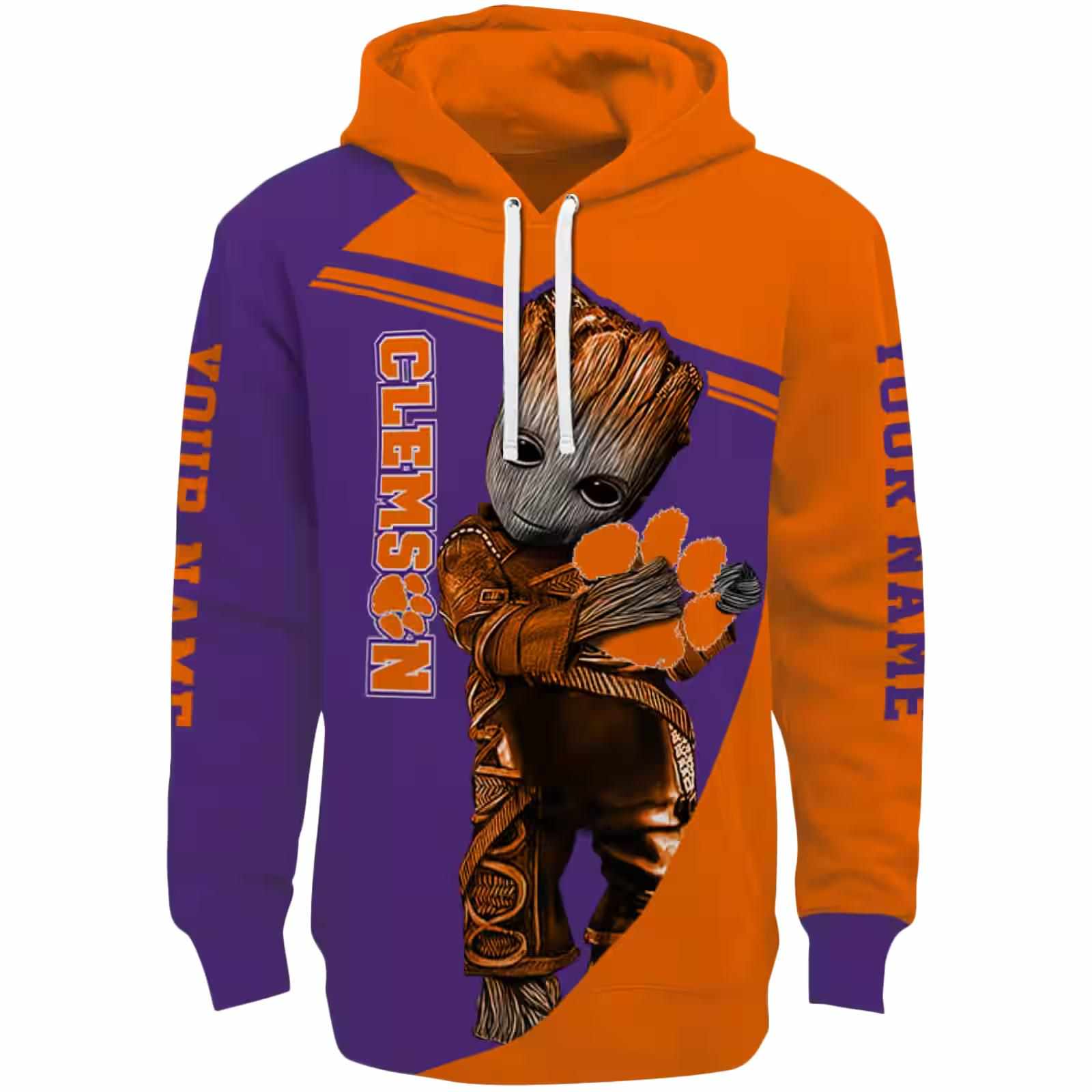 Custom Clemson Tigers Groot Orange Hoodie