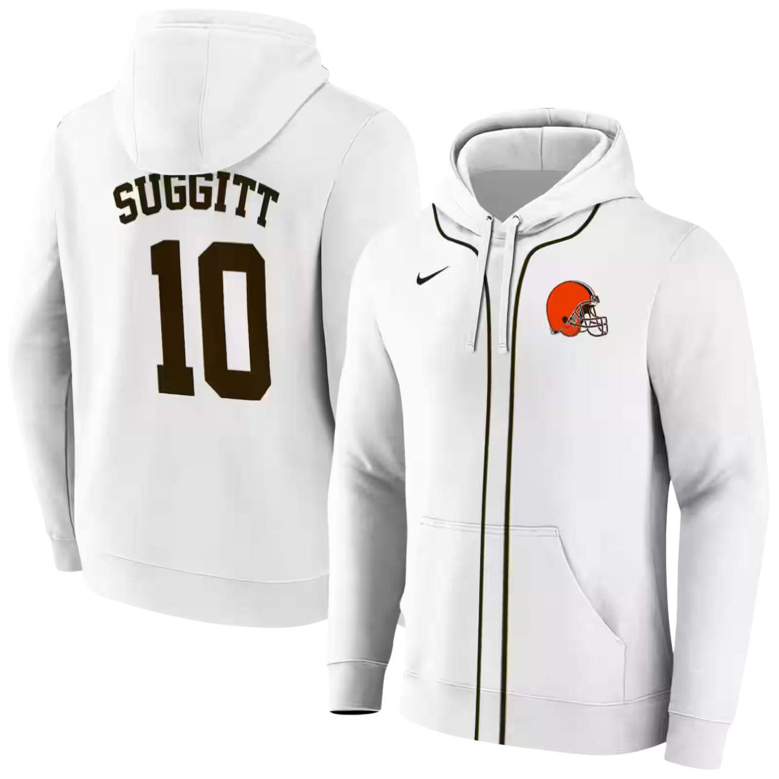 custom cleveland browns sporty stripe white hoodie fashion forward