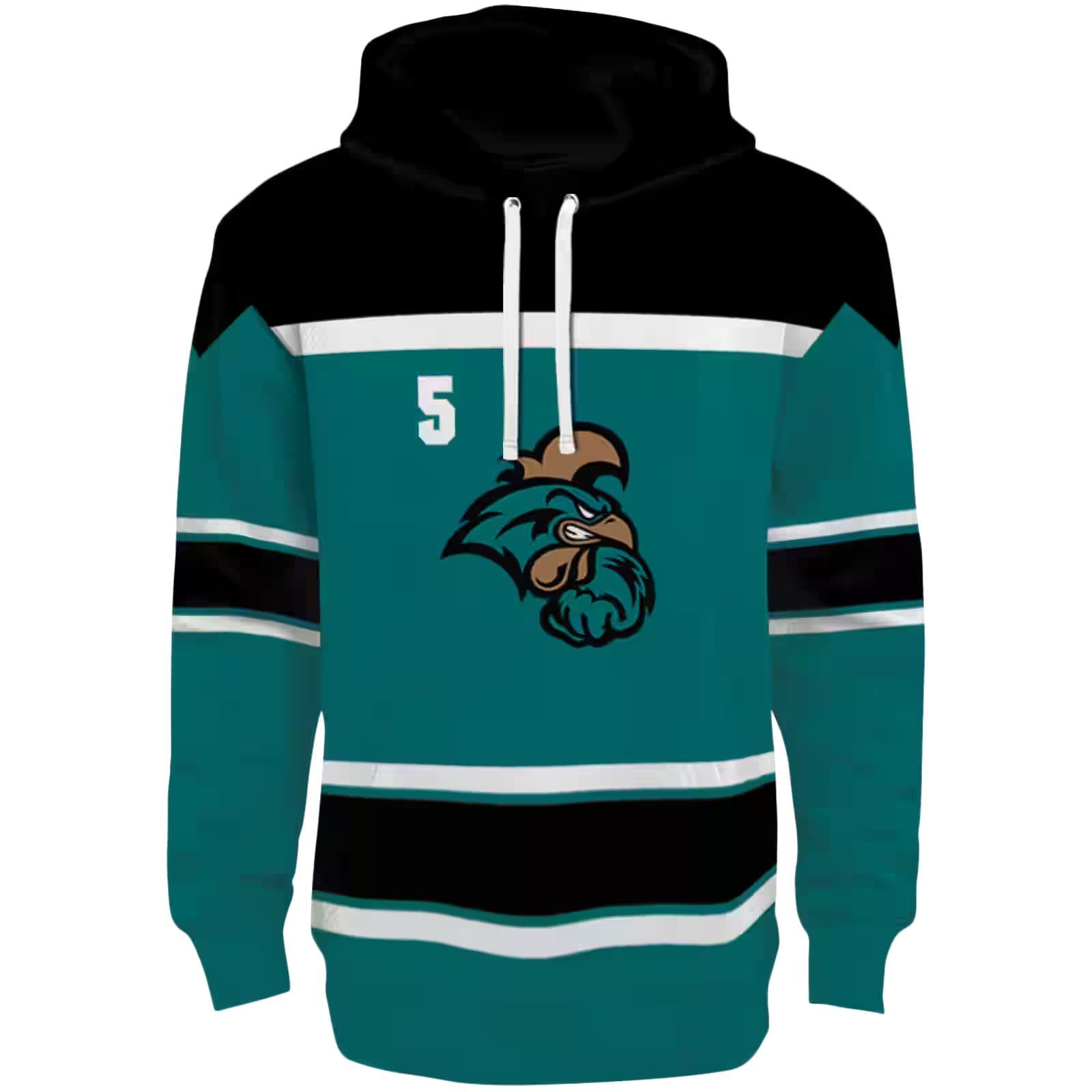Custom Coastal Carolina Chanticleers Striped Pattern Green Hoodie