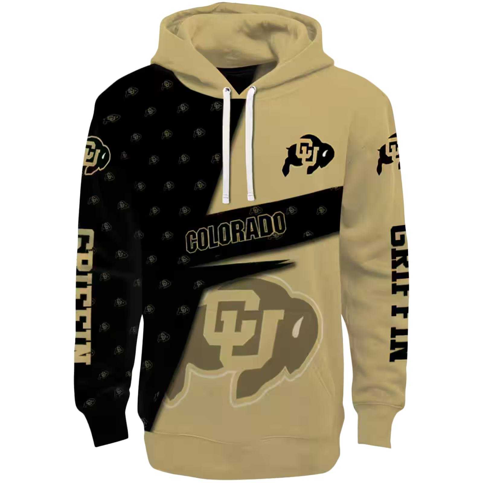 Custom Colorado Buffaloes Abstract Shape Gold Hoodie