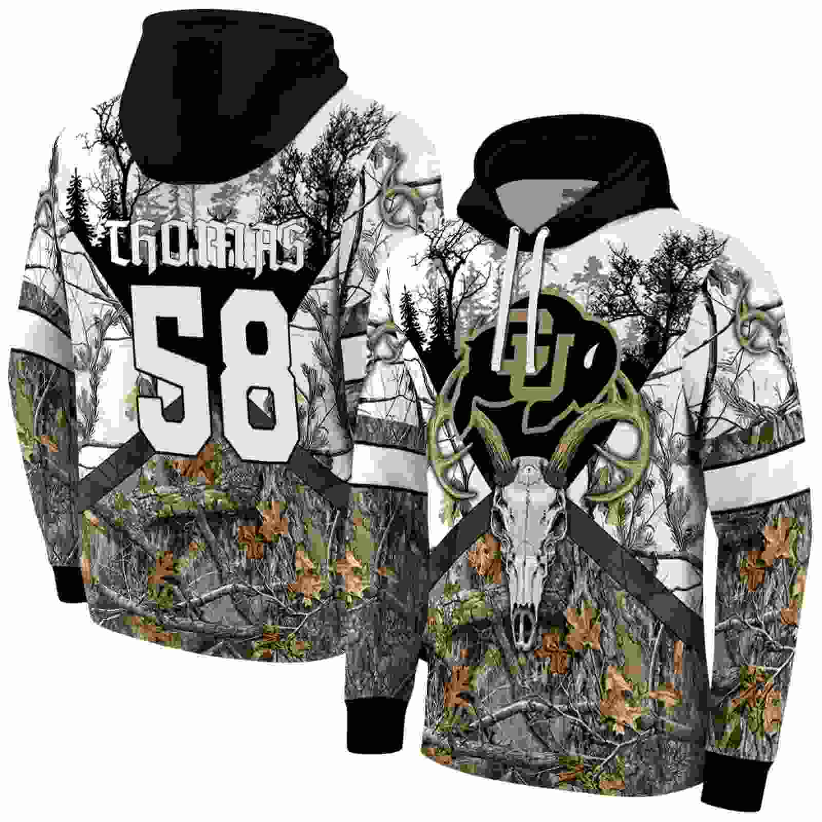 custom colorado buffaloes forest silhouette hoodie fashion forward