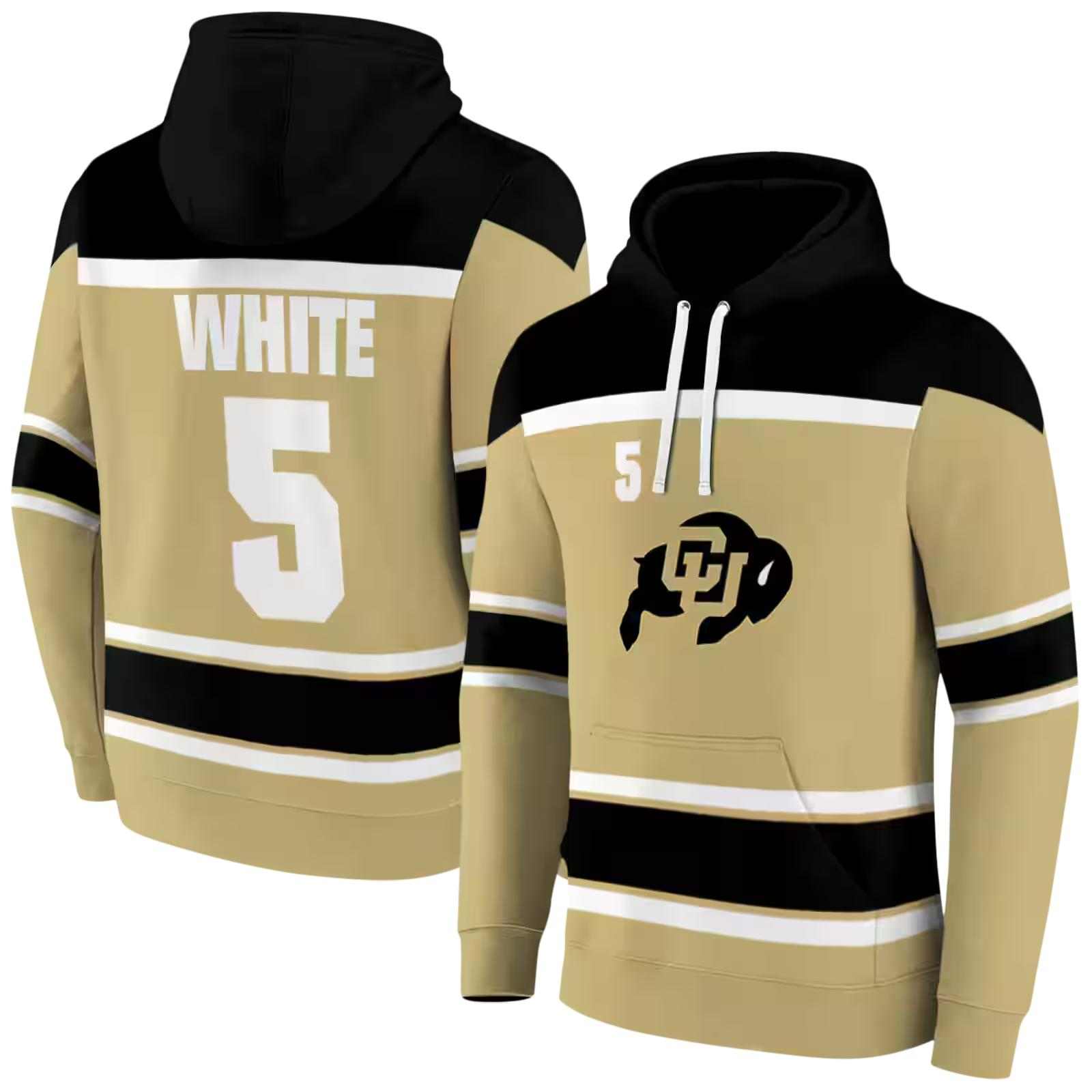 custom colorado buffaloes striped pattern gold hoodie fashion forward