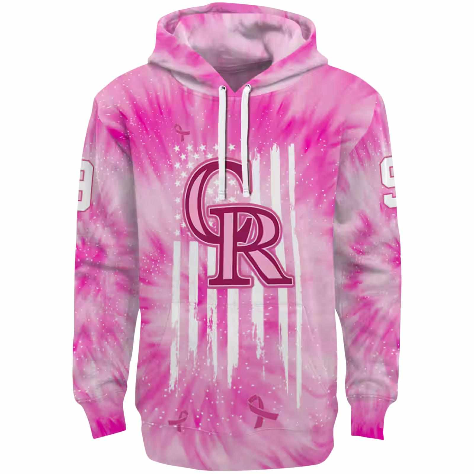 Custom Colorado Rockies Cancer Support Pink Hoodie