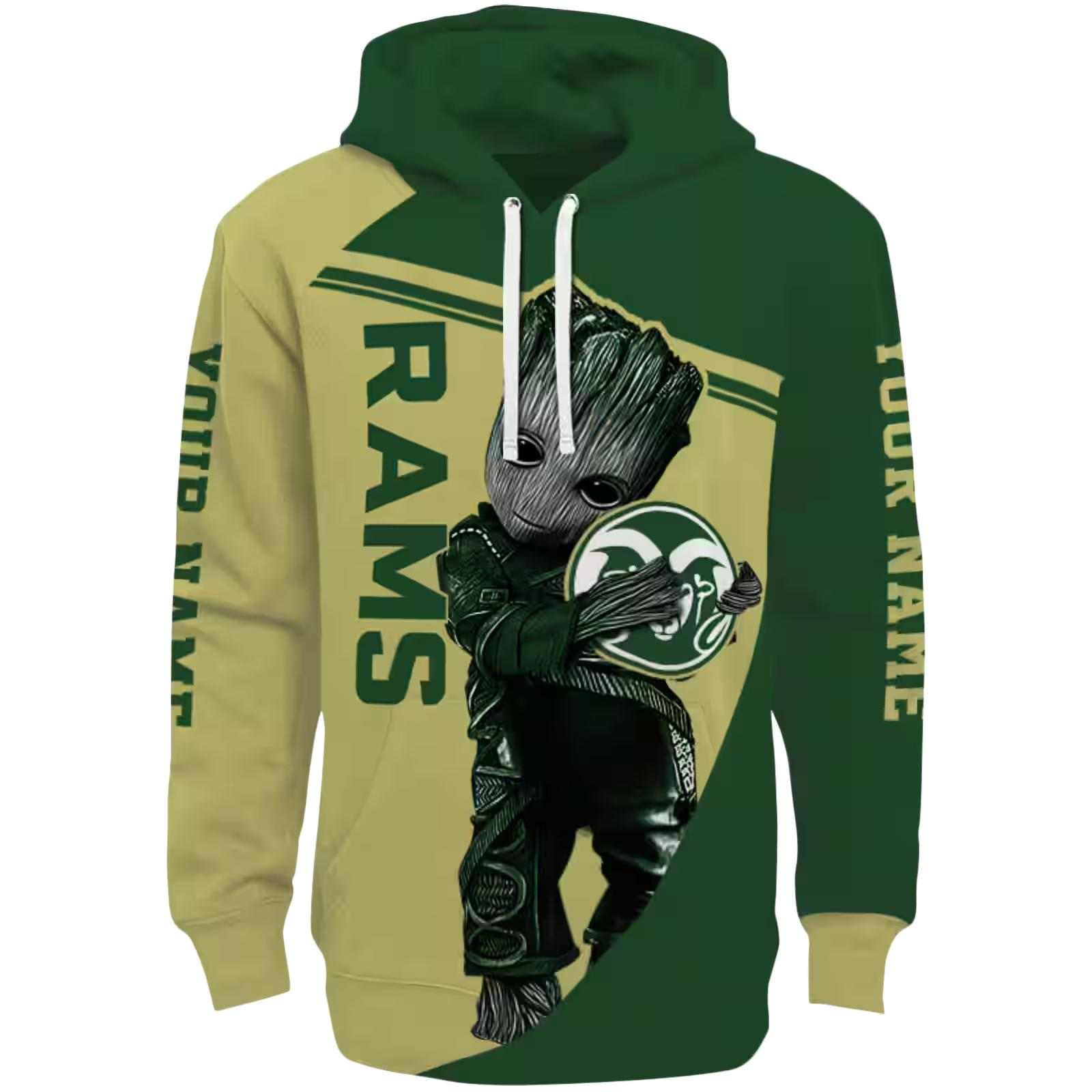 Custom Colorado State Rams Groot Green Hoodie