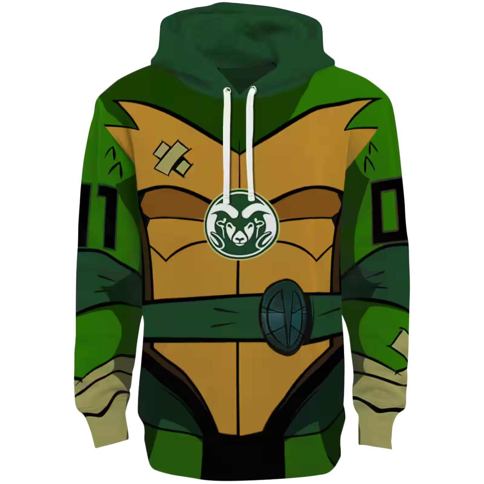 Custom Colorado State Rams Superhero Armor Green Hoodie