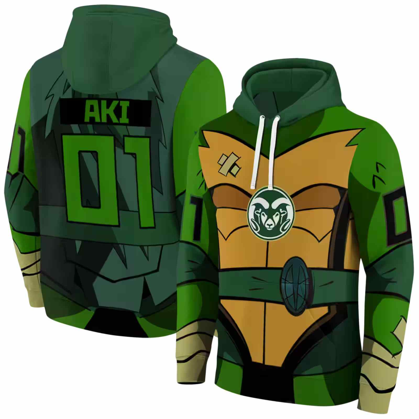 custom colorado state rams superhero armor green hoodie fashion forward