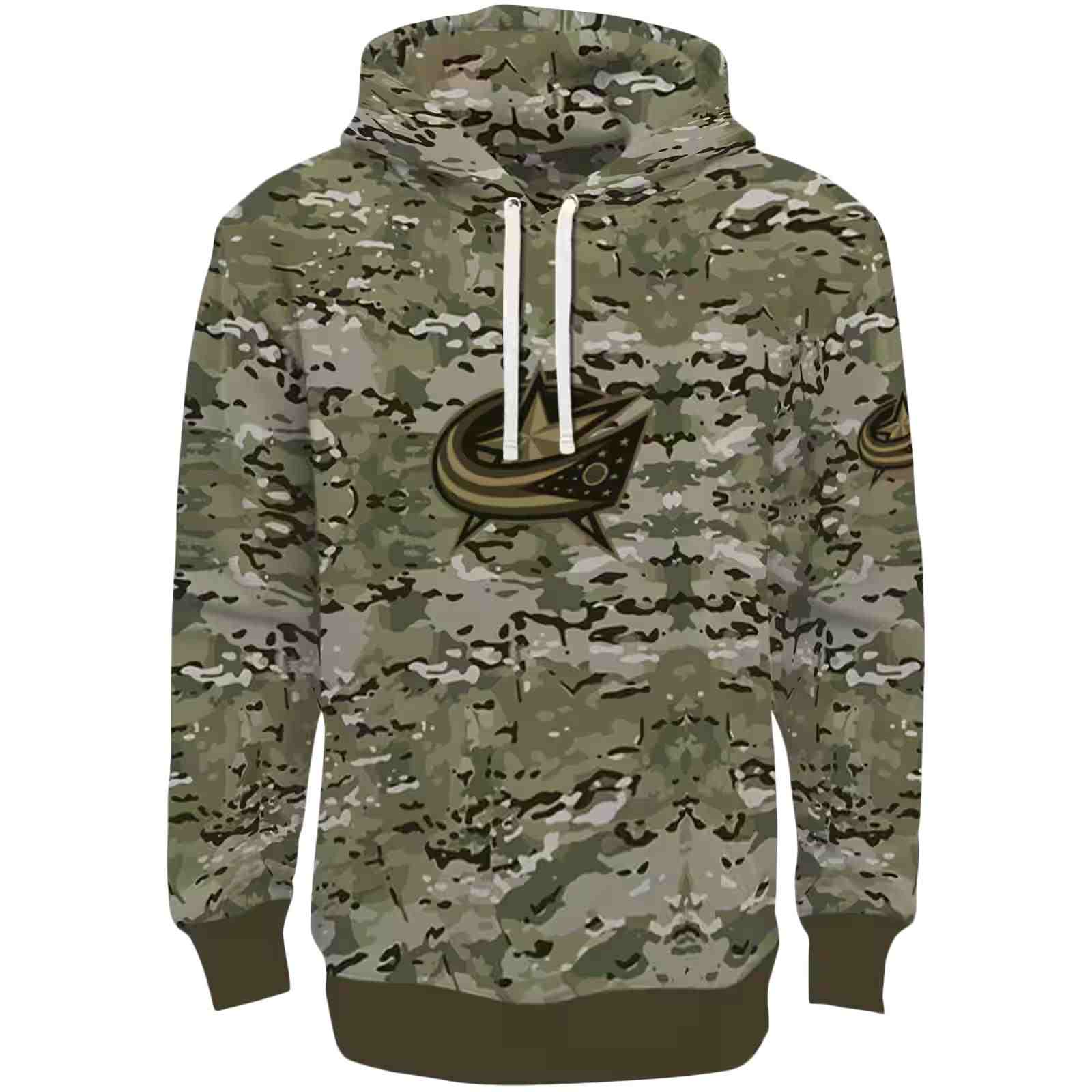 Custom Columbus Blue Jackets Military Style Hoodie