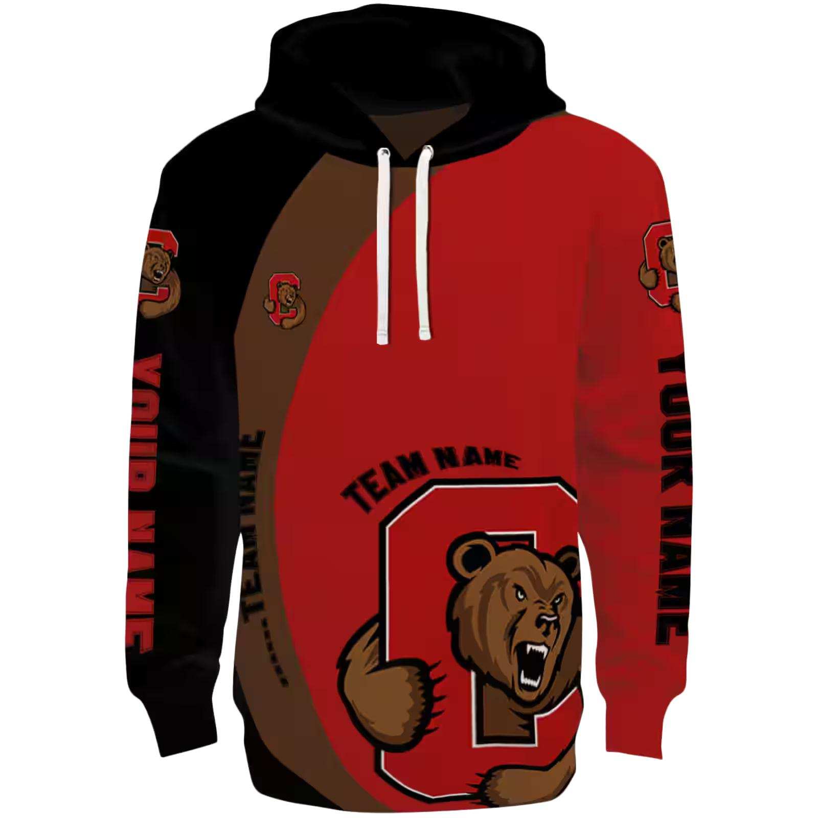 Custom Cornell Big Red Minimalist Design Red Black Hoodie