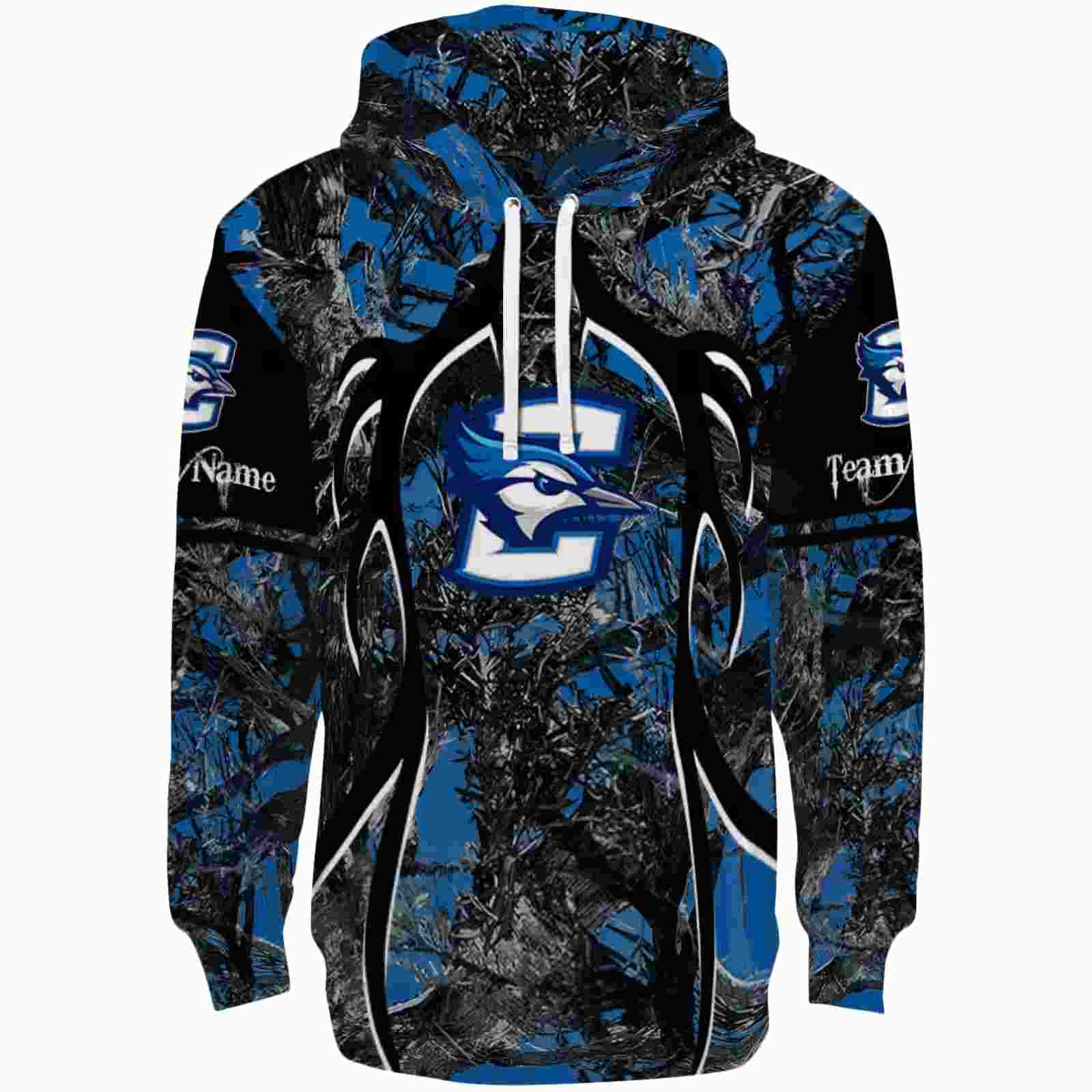 Custom Creighton Bluejays Hunting Theme Blue Black Hoodie