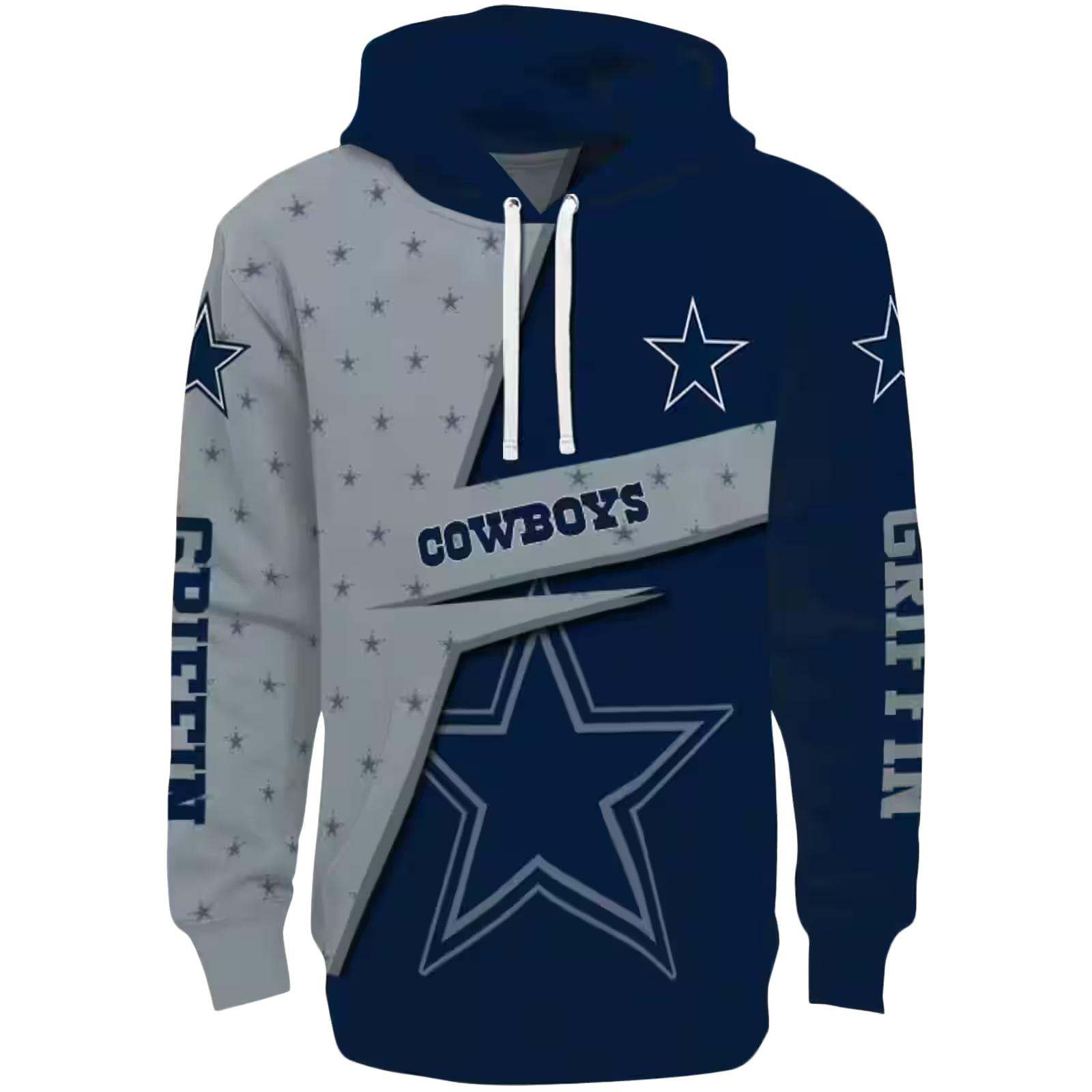 Custom Dallas Cowboys Abstract Shape Blue Hoodie