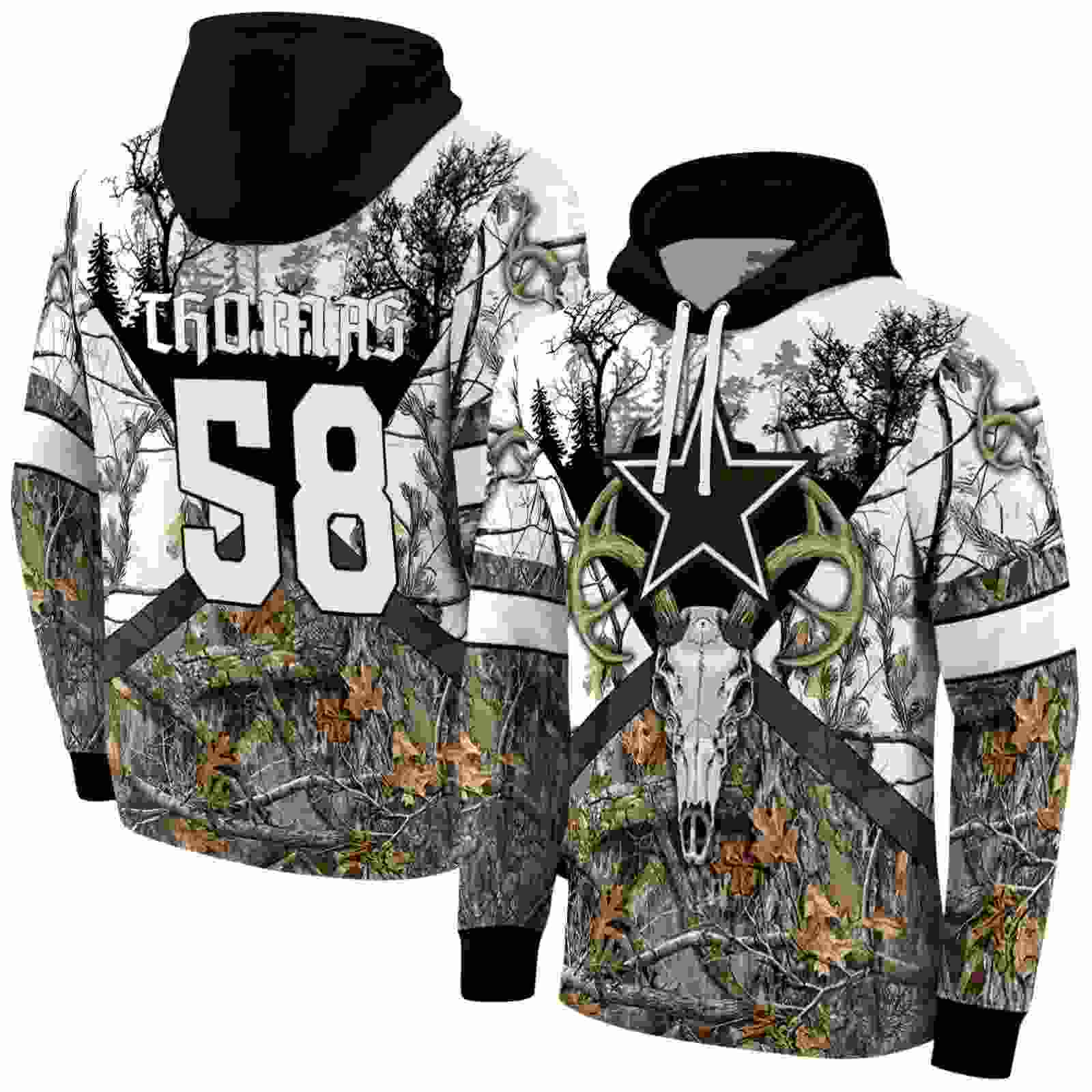 custom dallas cowboys forest silhouette hoodie fashion forward