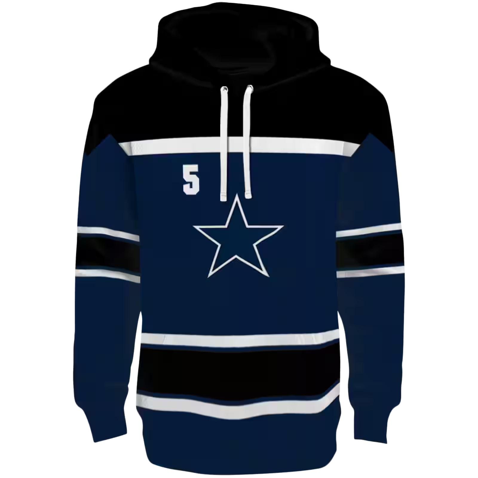 Custom Dallas Cowboys Striped Pattern Blue Hoodie