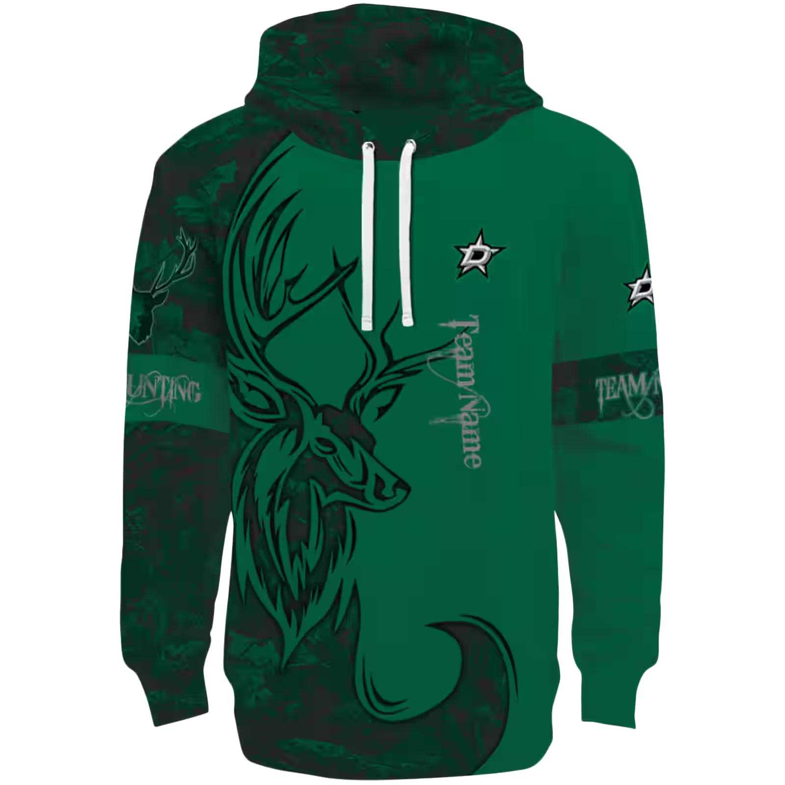 Custom Dallas Stars Deer Silhouette Green Hoodie