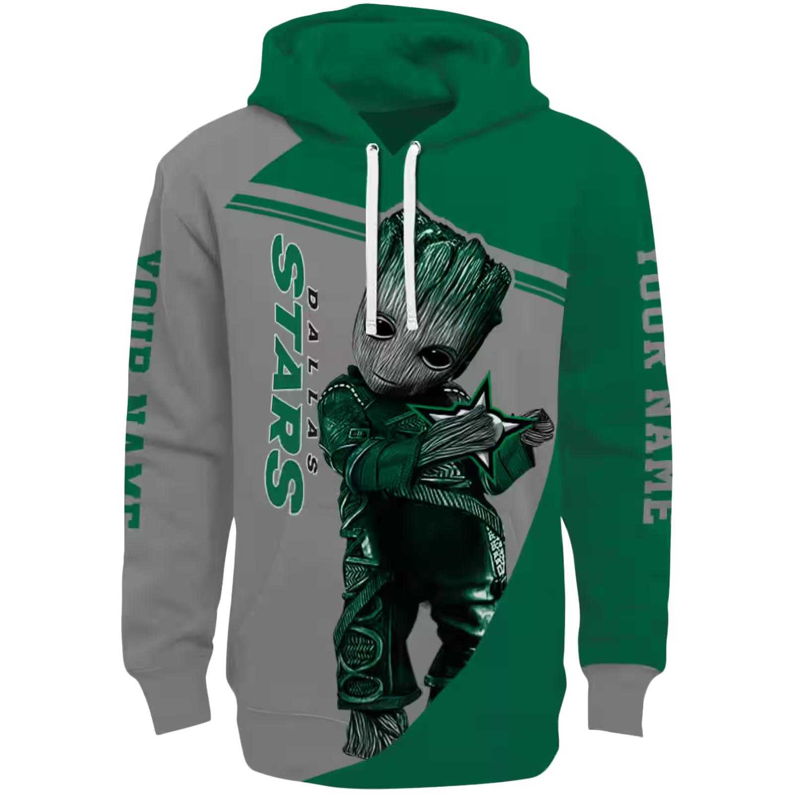 Custom Dallas Stars Groot Green Hoodie