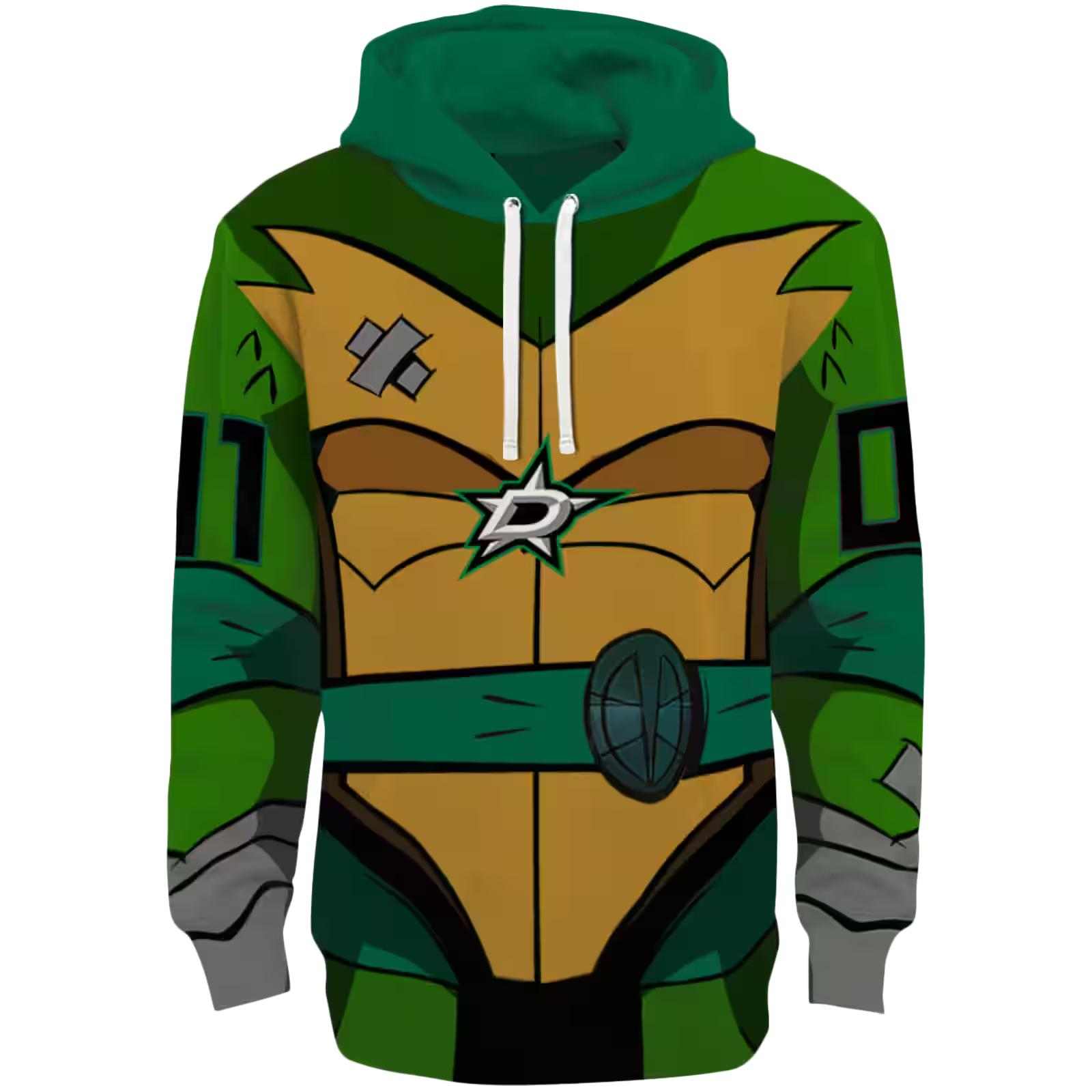 Custom Dallas Stars Superhero Armor Green Hoodie