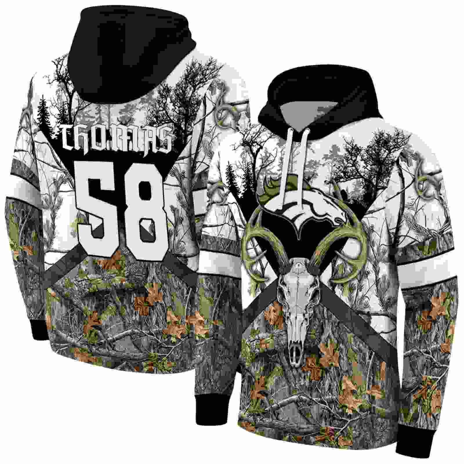 custom denver broncos forest silhouette hoodie fashion forward