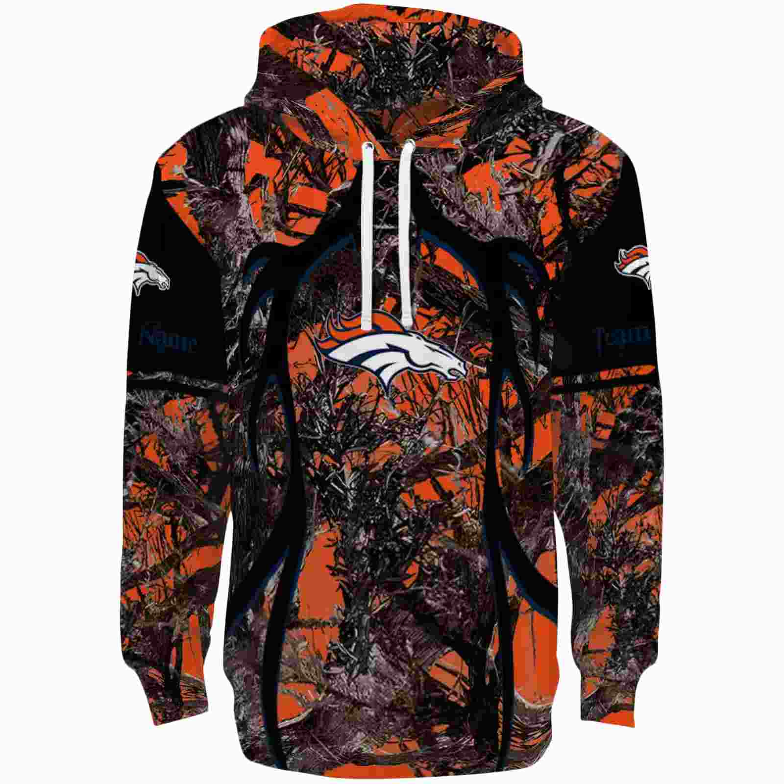 Custom Denver Broncos Hunting Theme Orange Black Hoodie