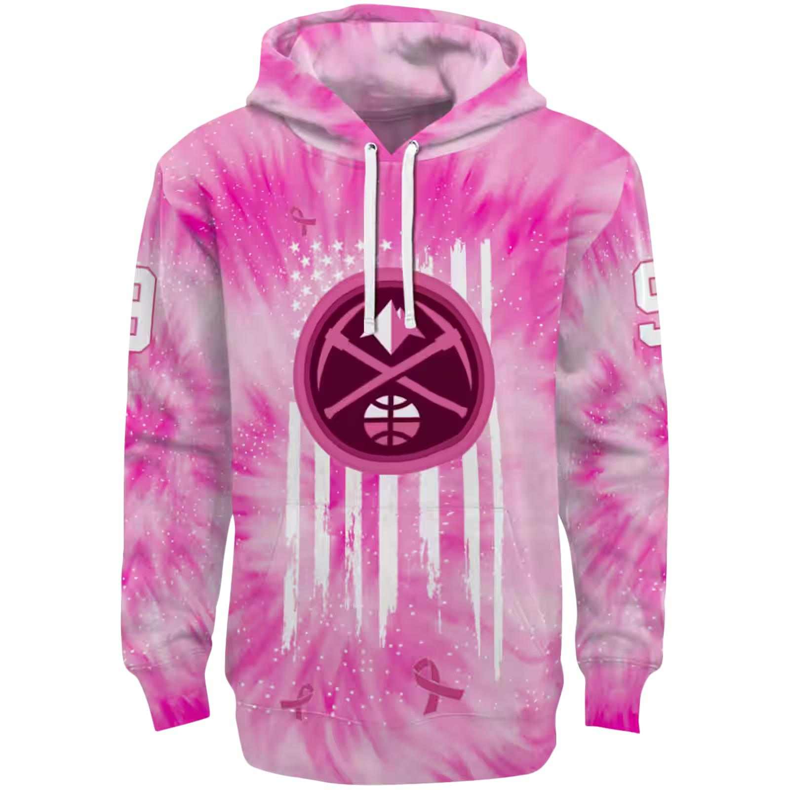 Custom Denver Nuggets Cancer Support Pink Hoodie