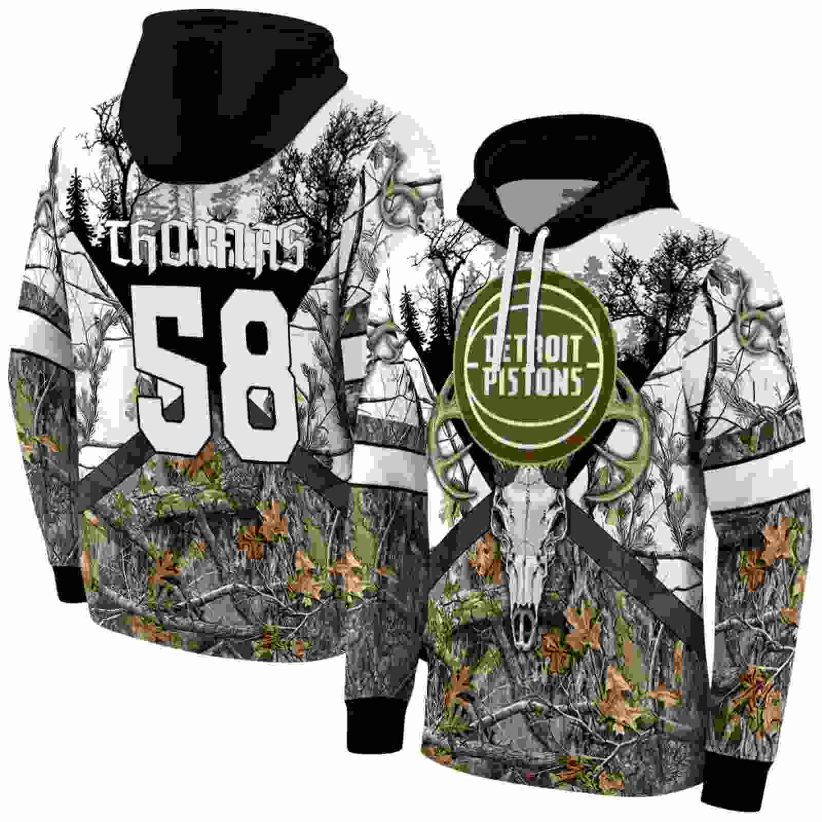 custom detroit pistons forest silhouette hoodie fashion forward