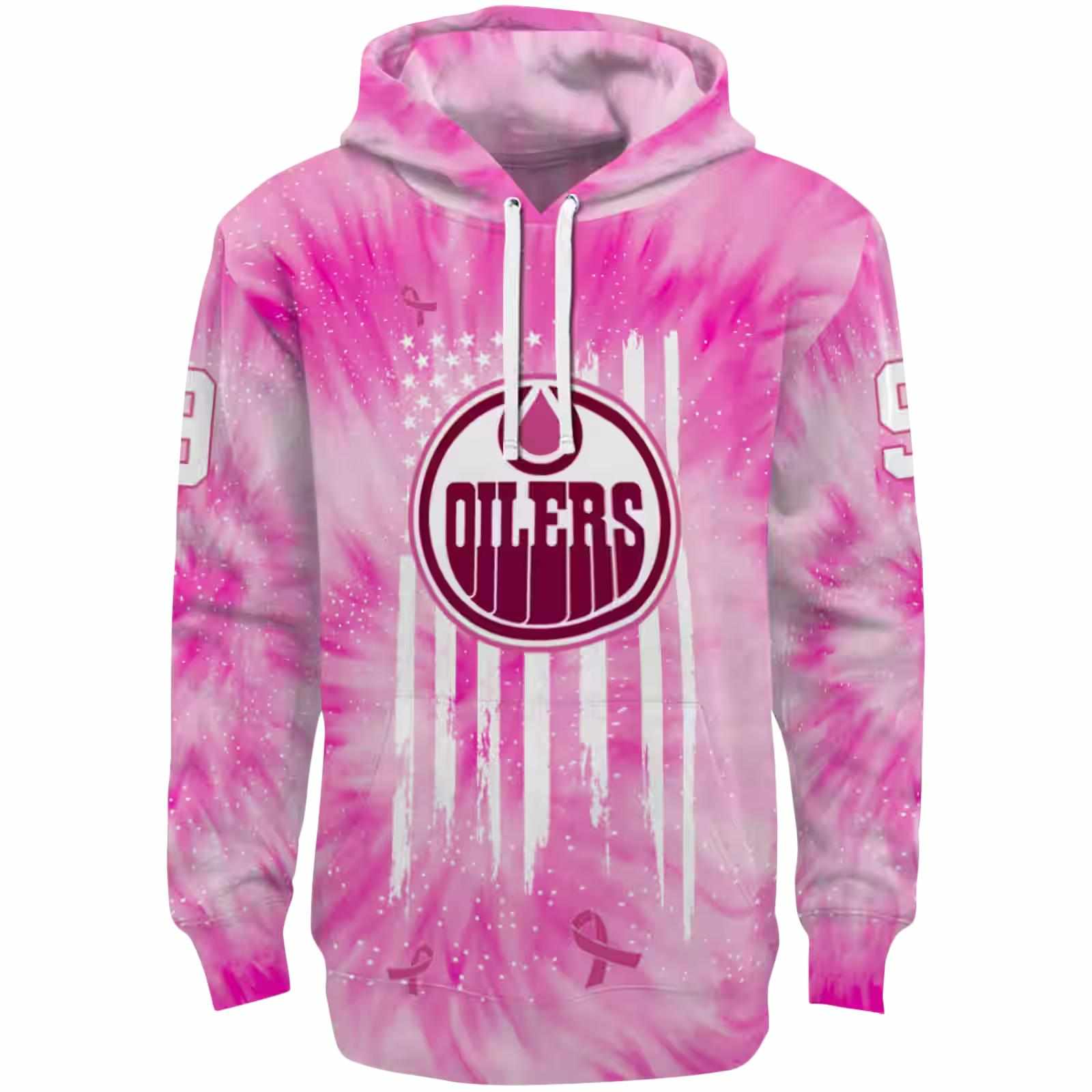 Custom Edmonton Oilers Cancer Support Pink Hoodie