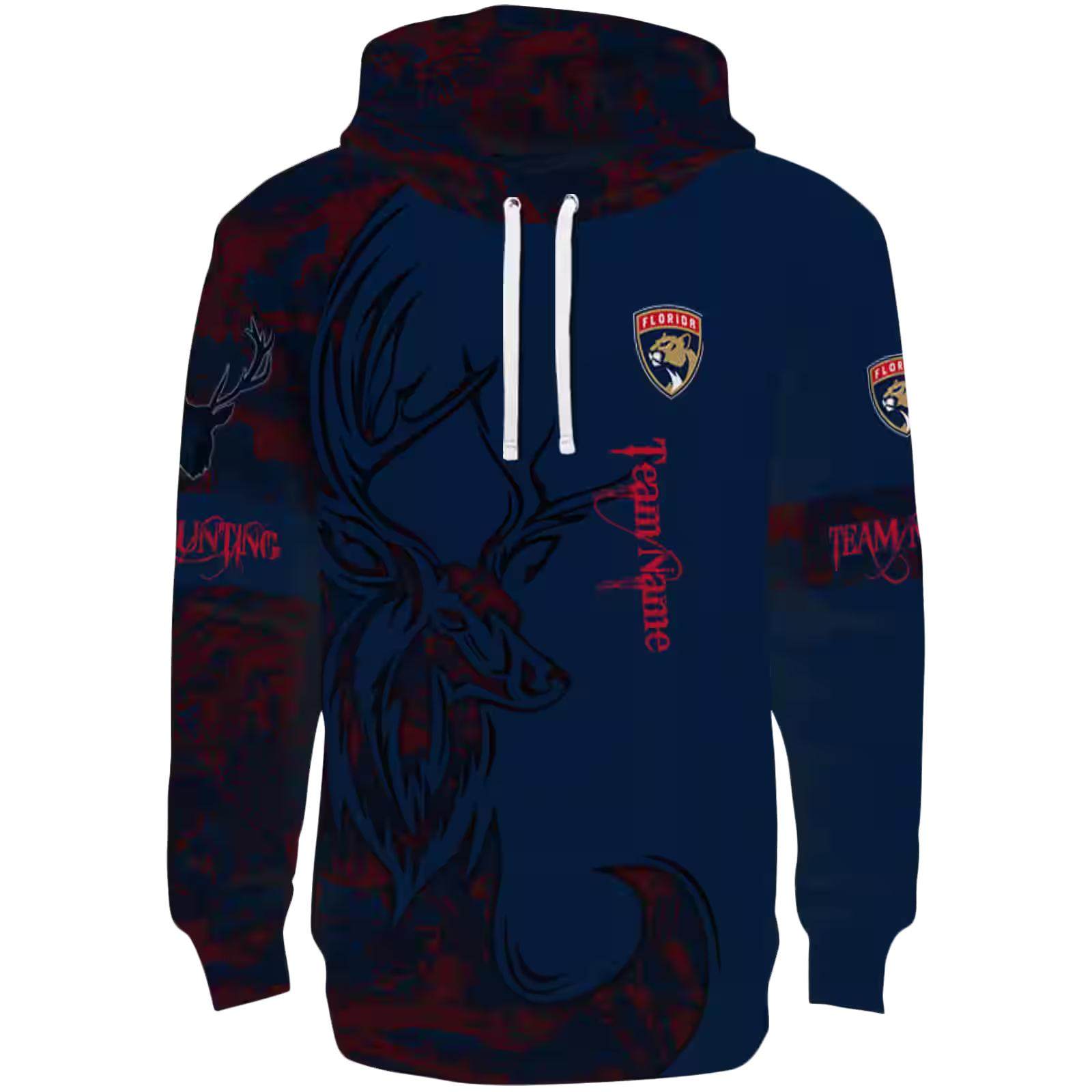 Custom Florida Panthers Deer Silhouette Red Hoodie