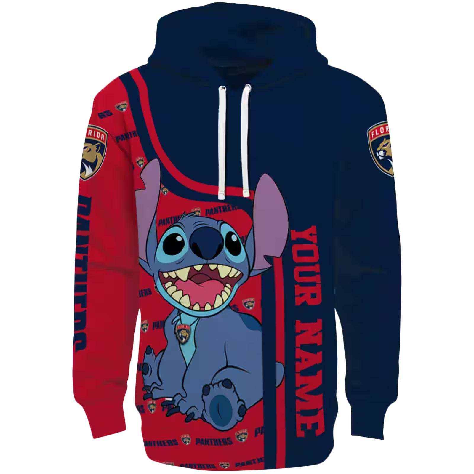 Custom Florida Panthers Stitch Red Hoodie