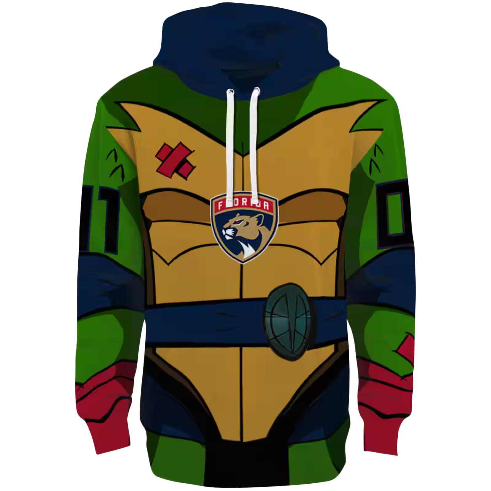 Custom Florida Panthers Superhero Armor Red Green Hoodie