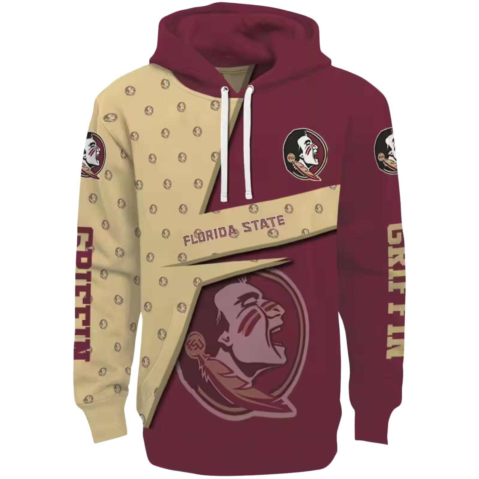 Custom Florida State Seminoles Abstract Shape Garnet Hoodie