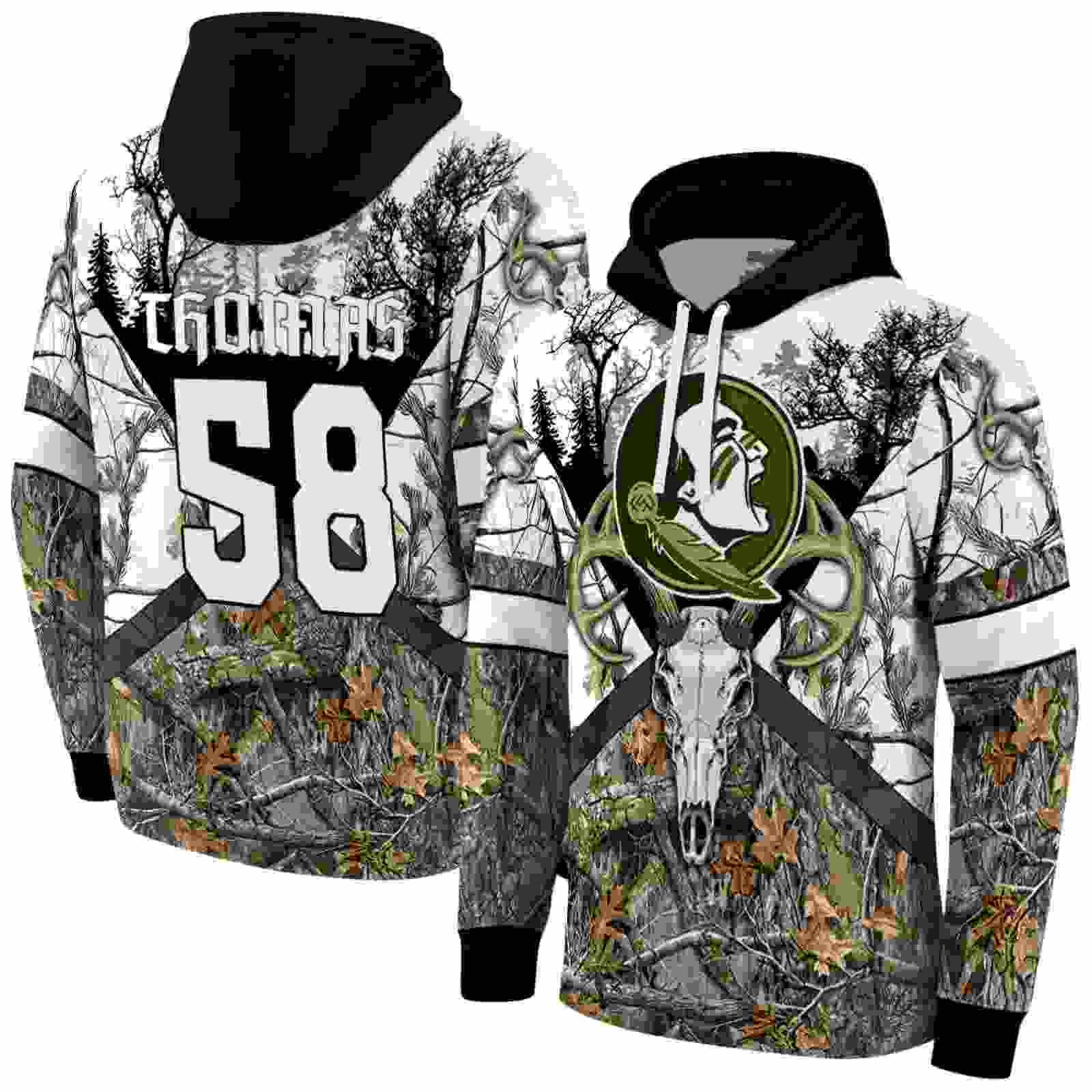 custom florida state seminoles forest silhouette hoodie fashion forward