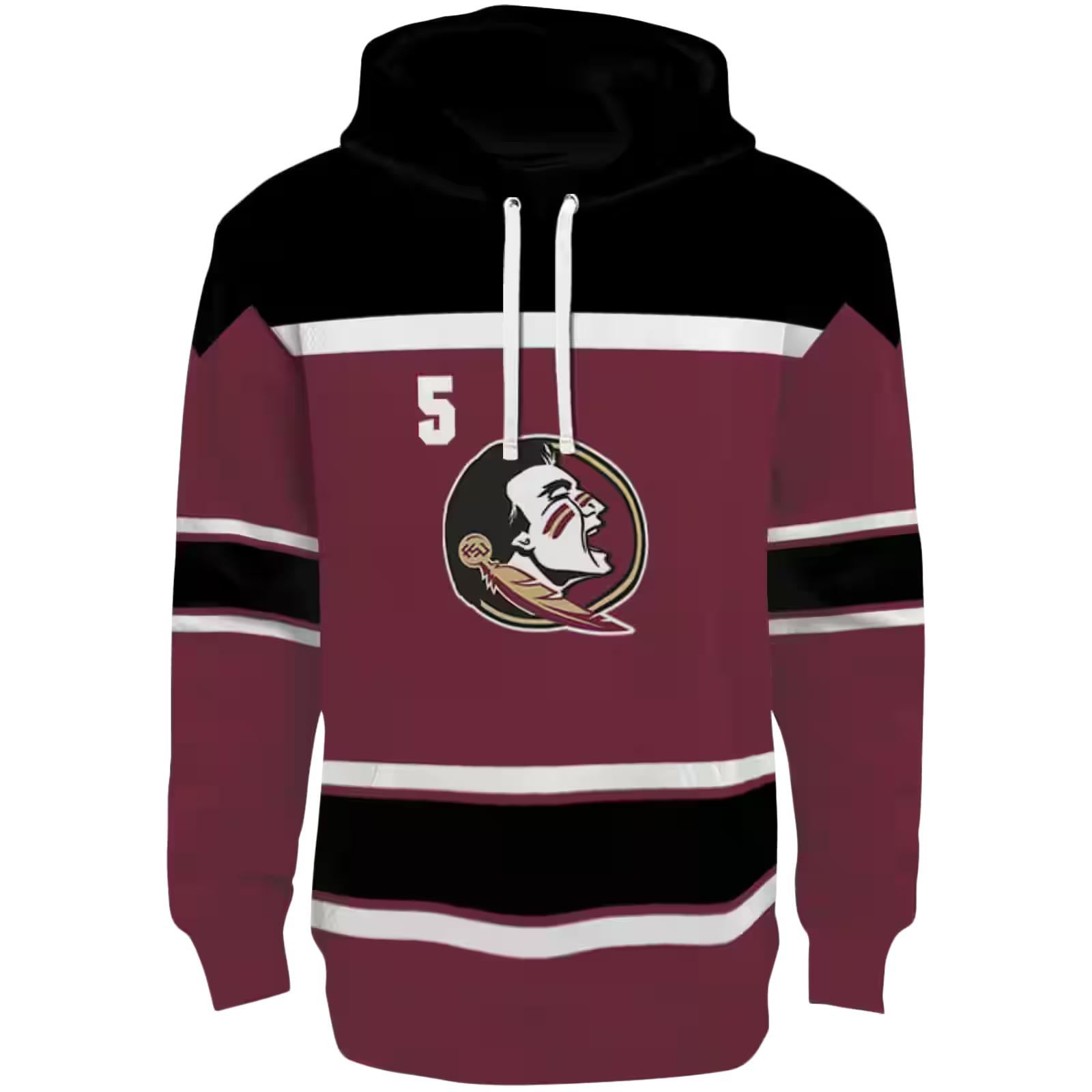 Custom Florida State Seminoles Striped Pattern Garnet Hoodie