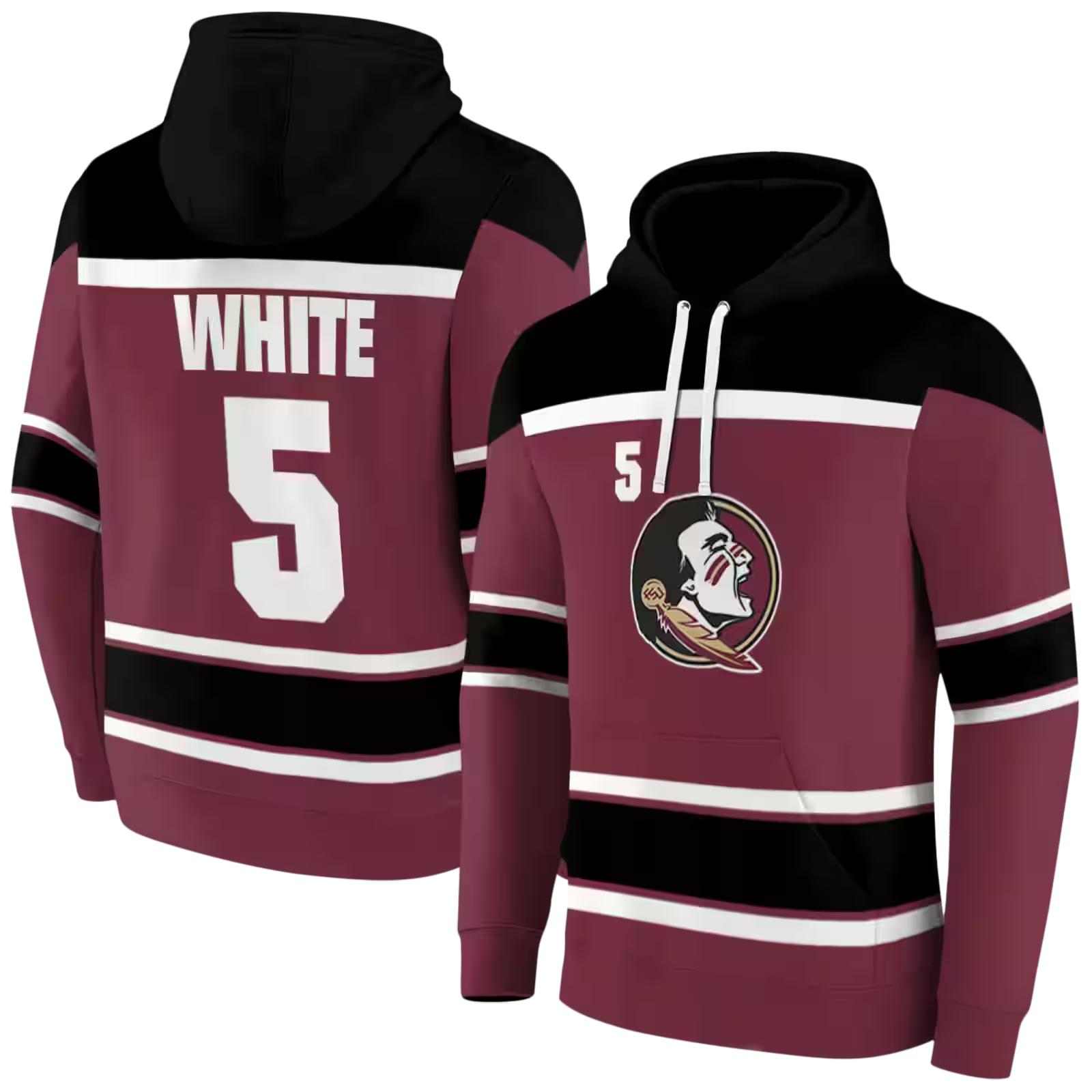 custom florida state seminoles striped pattern garnet hoodie fashion forward