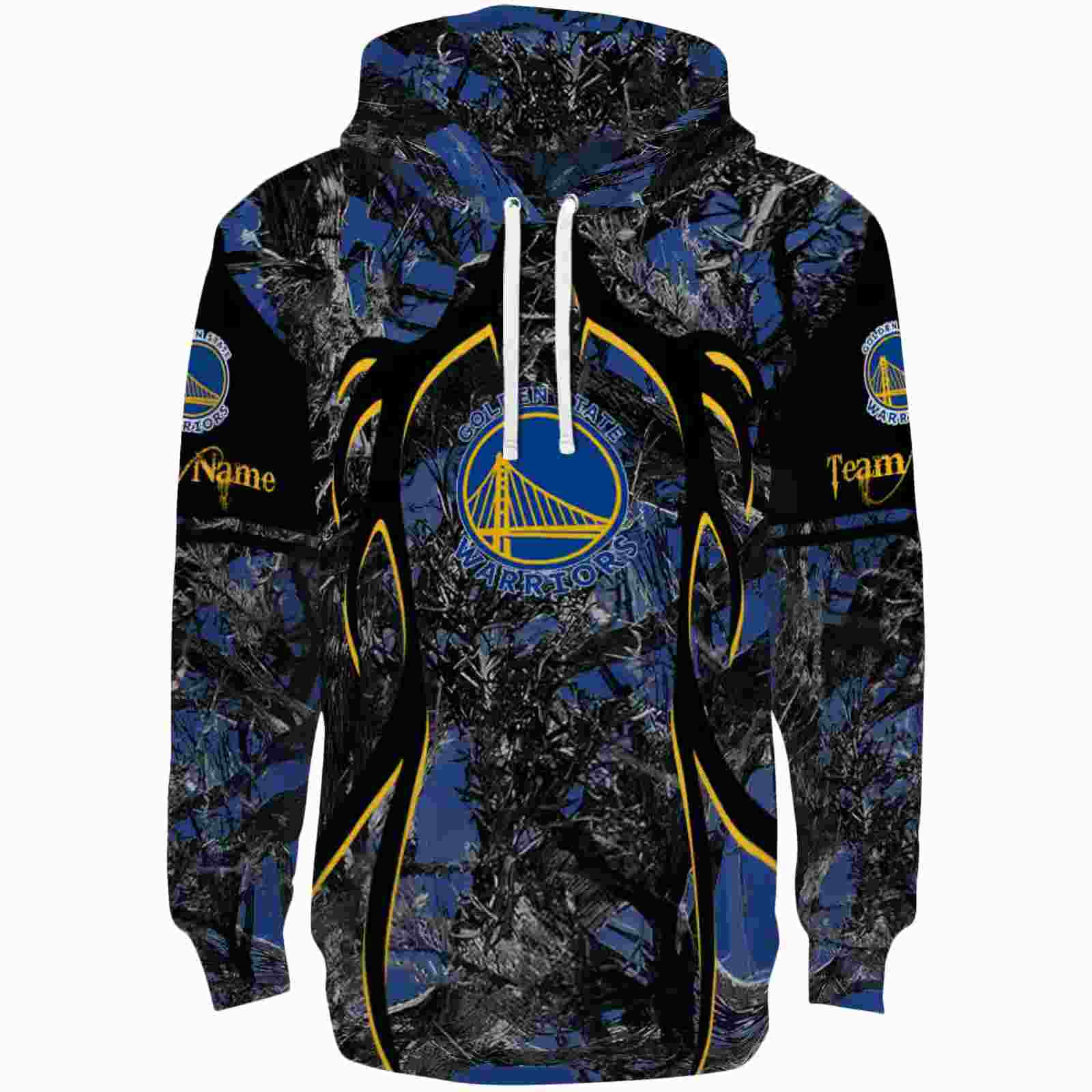 Custom Golden State Warriors Hunting Theme Blue Black Hoodie