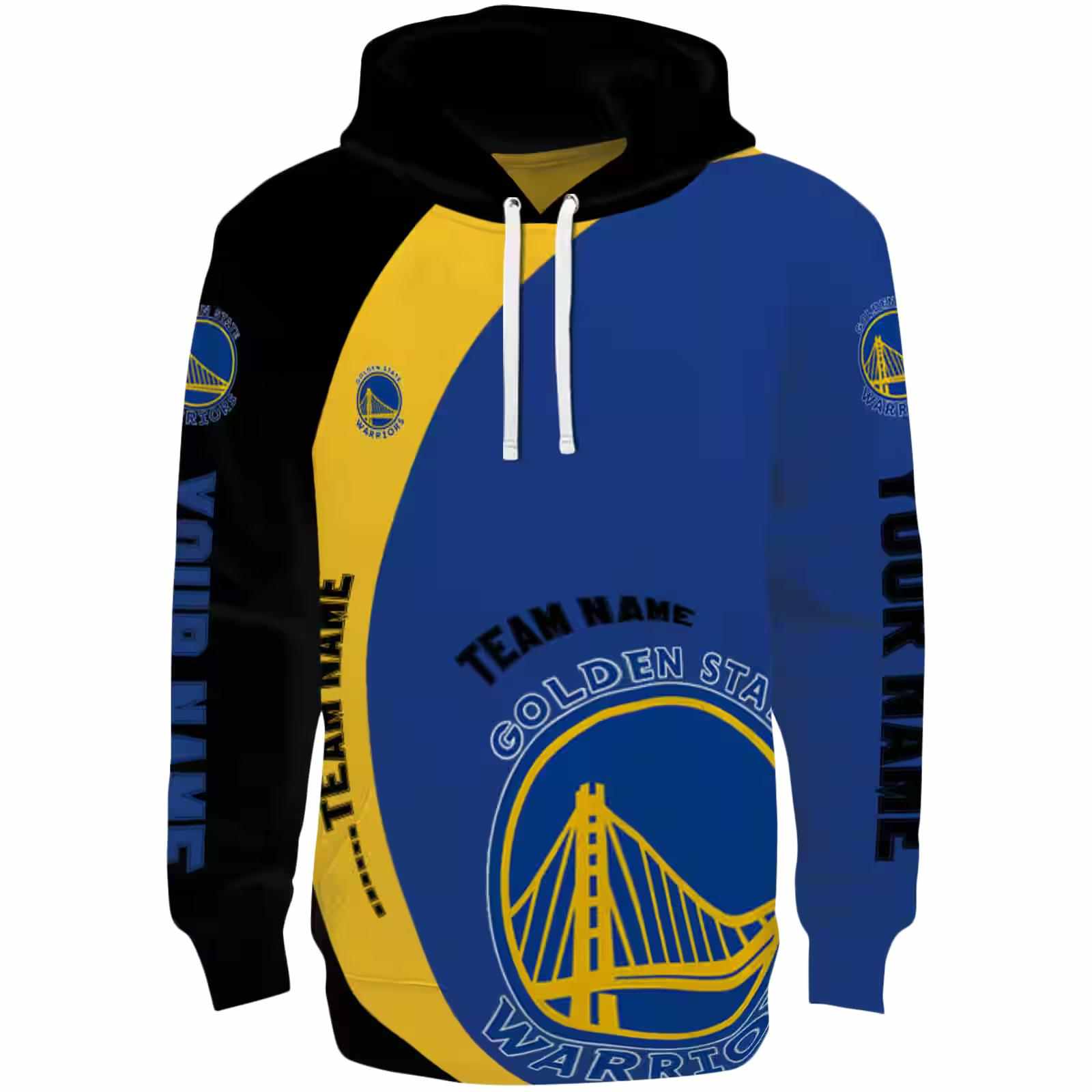 Custom Golden State Warriors Minimalist Design Blue Black Hoodie