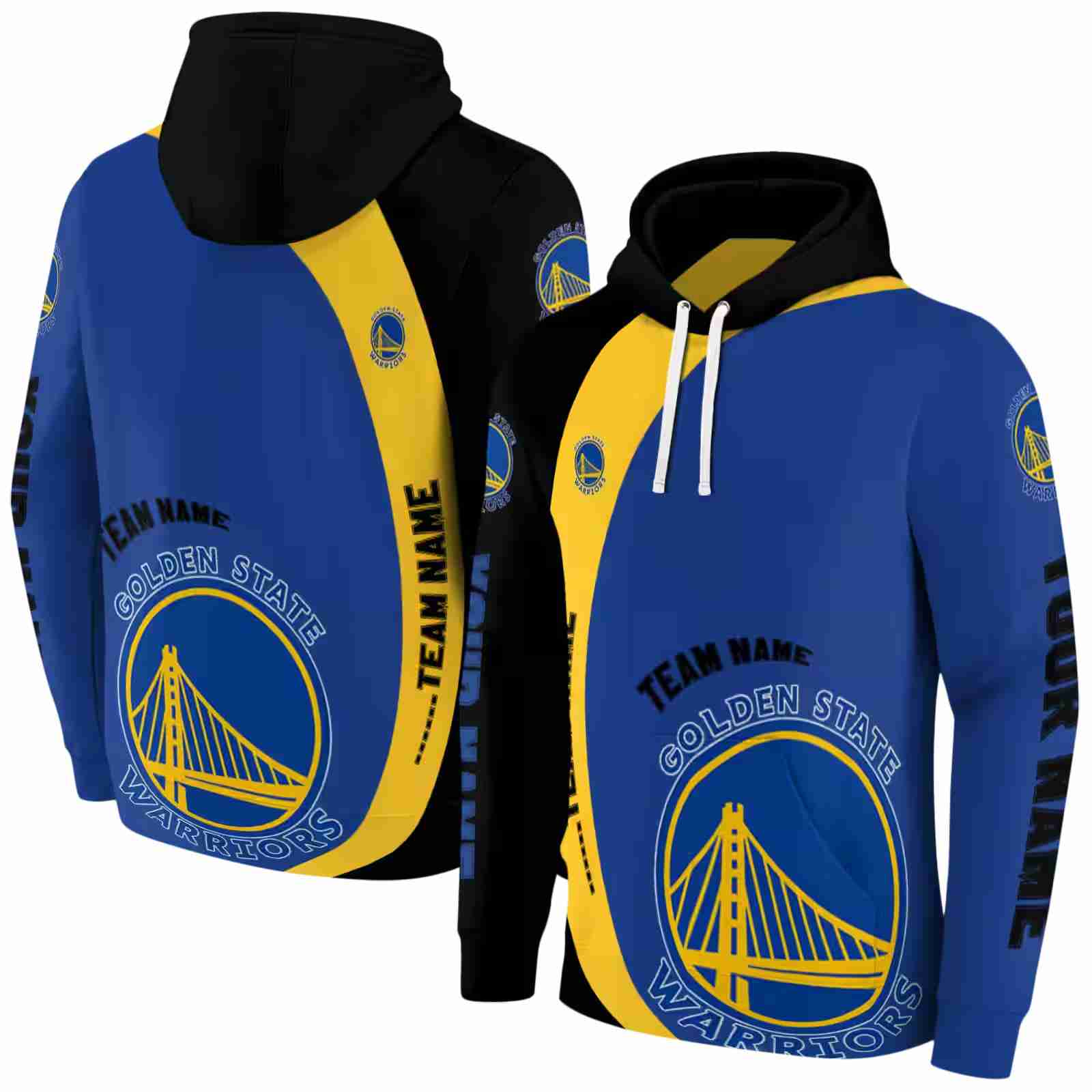 custom golden state warriors minimalist design blue black hoodie fashion forward