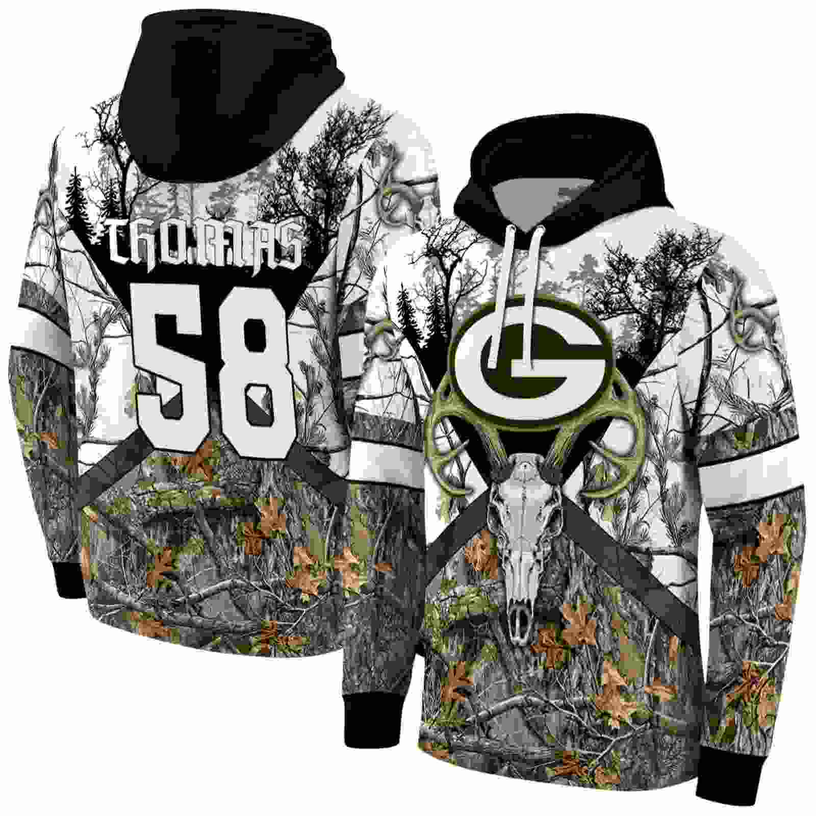 custom green bay packers forest silhouette hoodie fashion forward