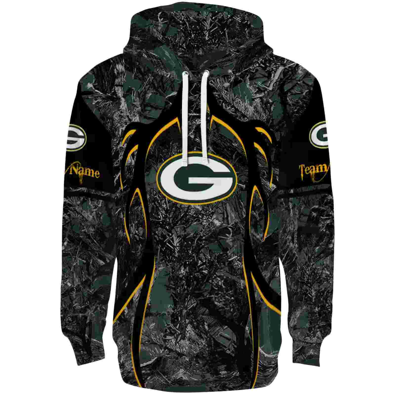 Custom Green Bay Packers Hunting Theme Green Black Hoodie