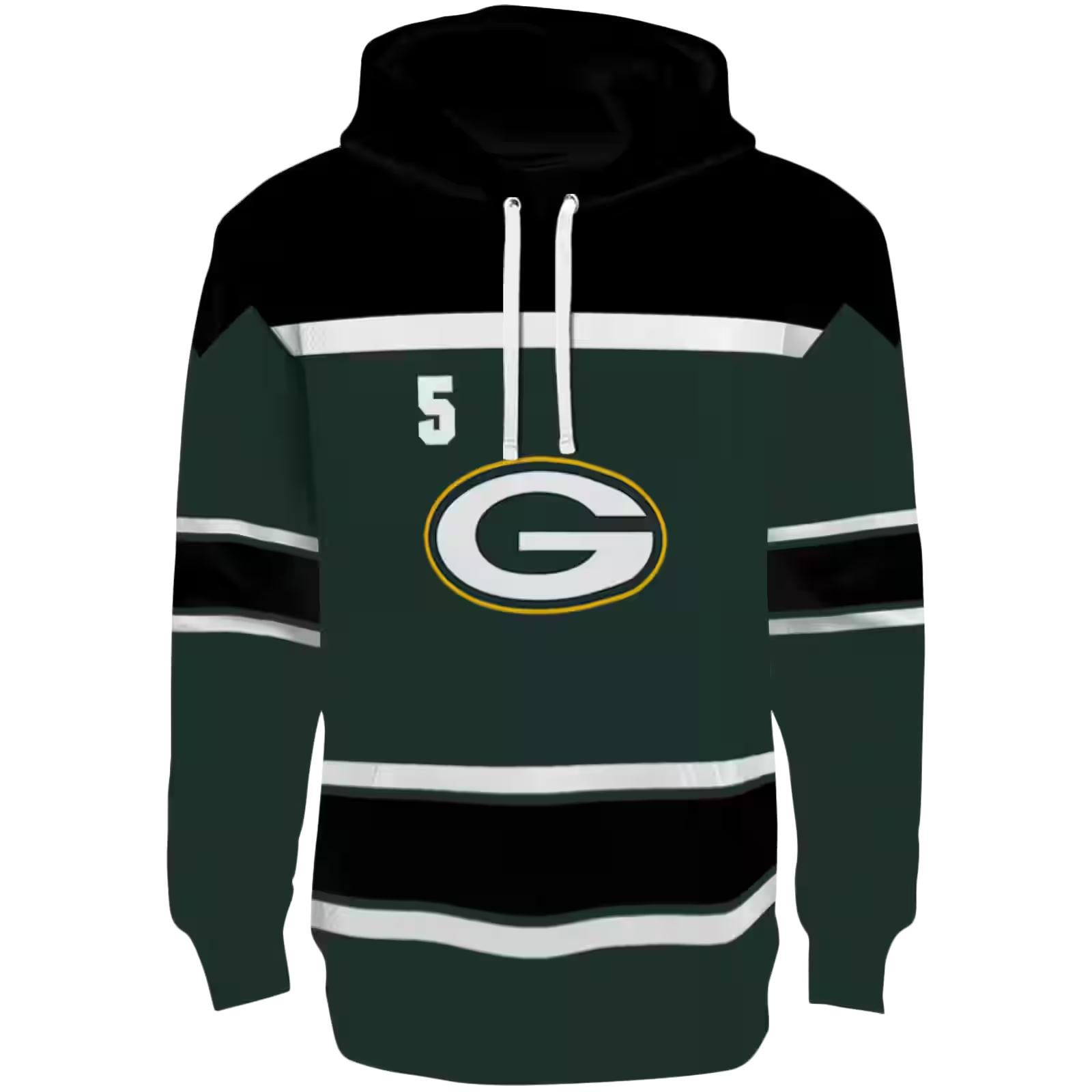 Custom Green Bay Packers Striped Pattern Green Hoodie