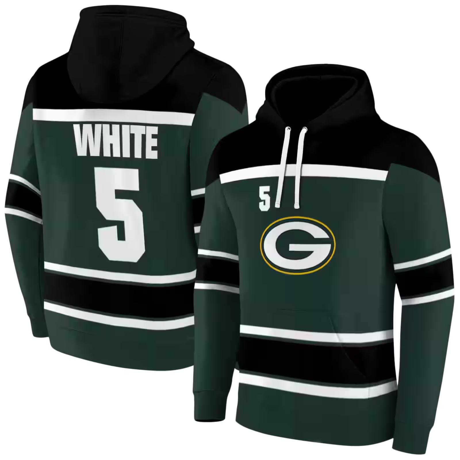 custom green bay packers striped pattern green hoodie fashion forward